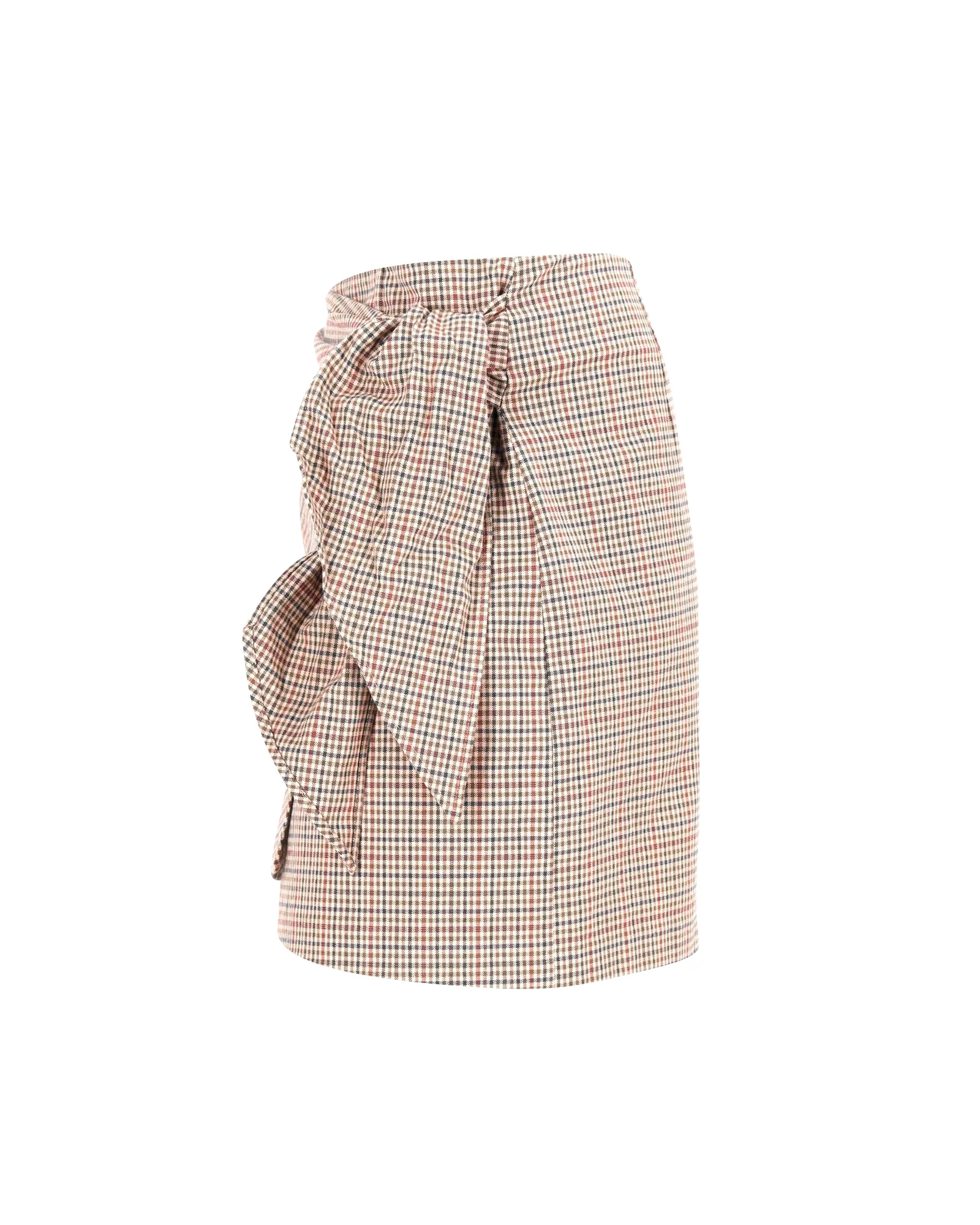Etoile Isabel Marant Check Print Skirt in Multicolor Cotton