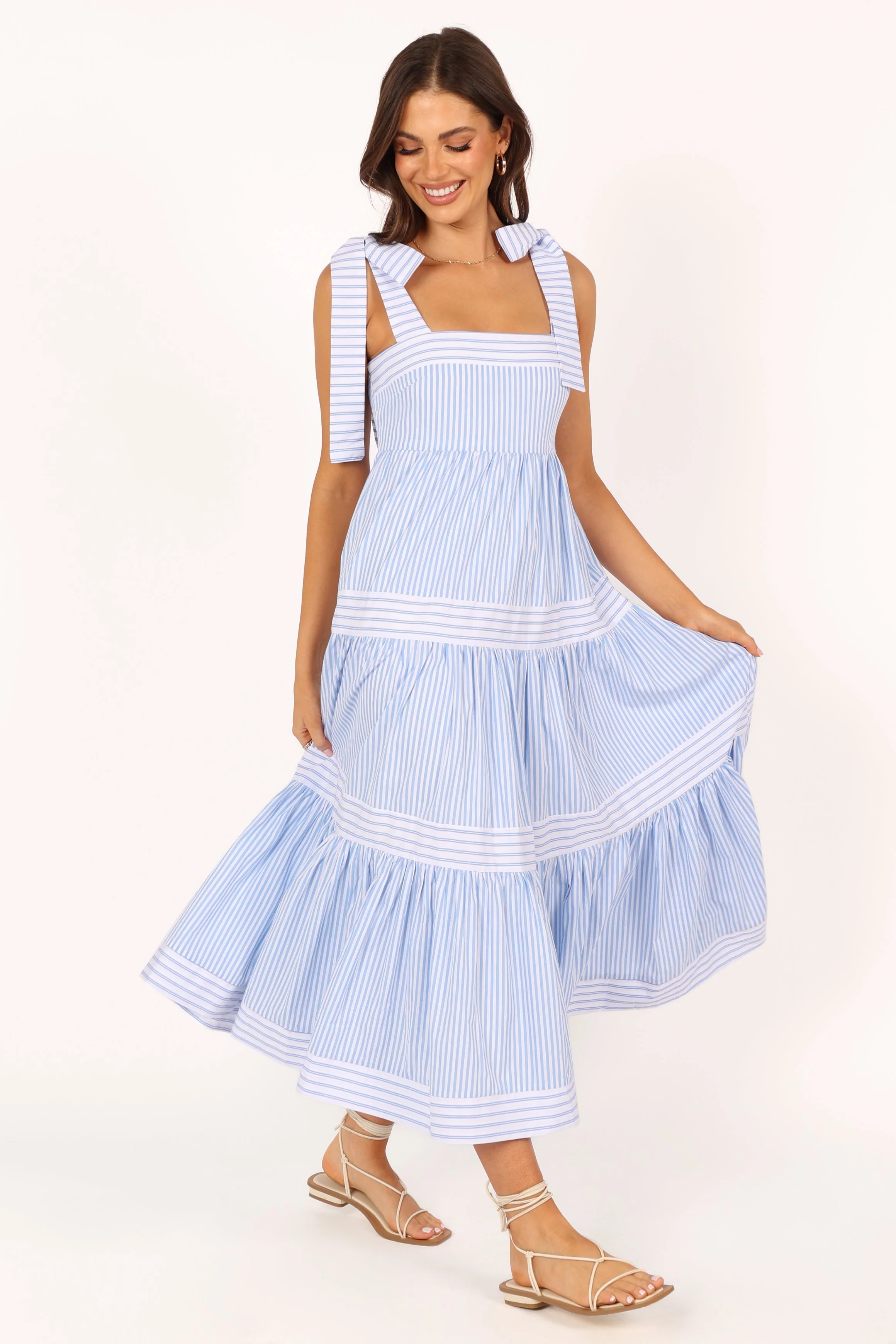 Bella Maxi Dress - Blue Stripe