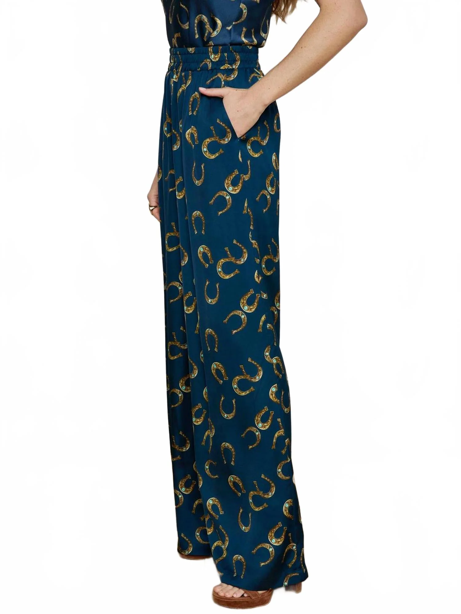 Lilliam Wide Leg Pant In Midnight Multi Horseshoe