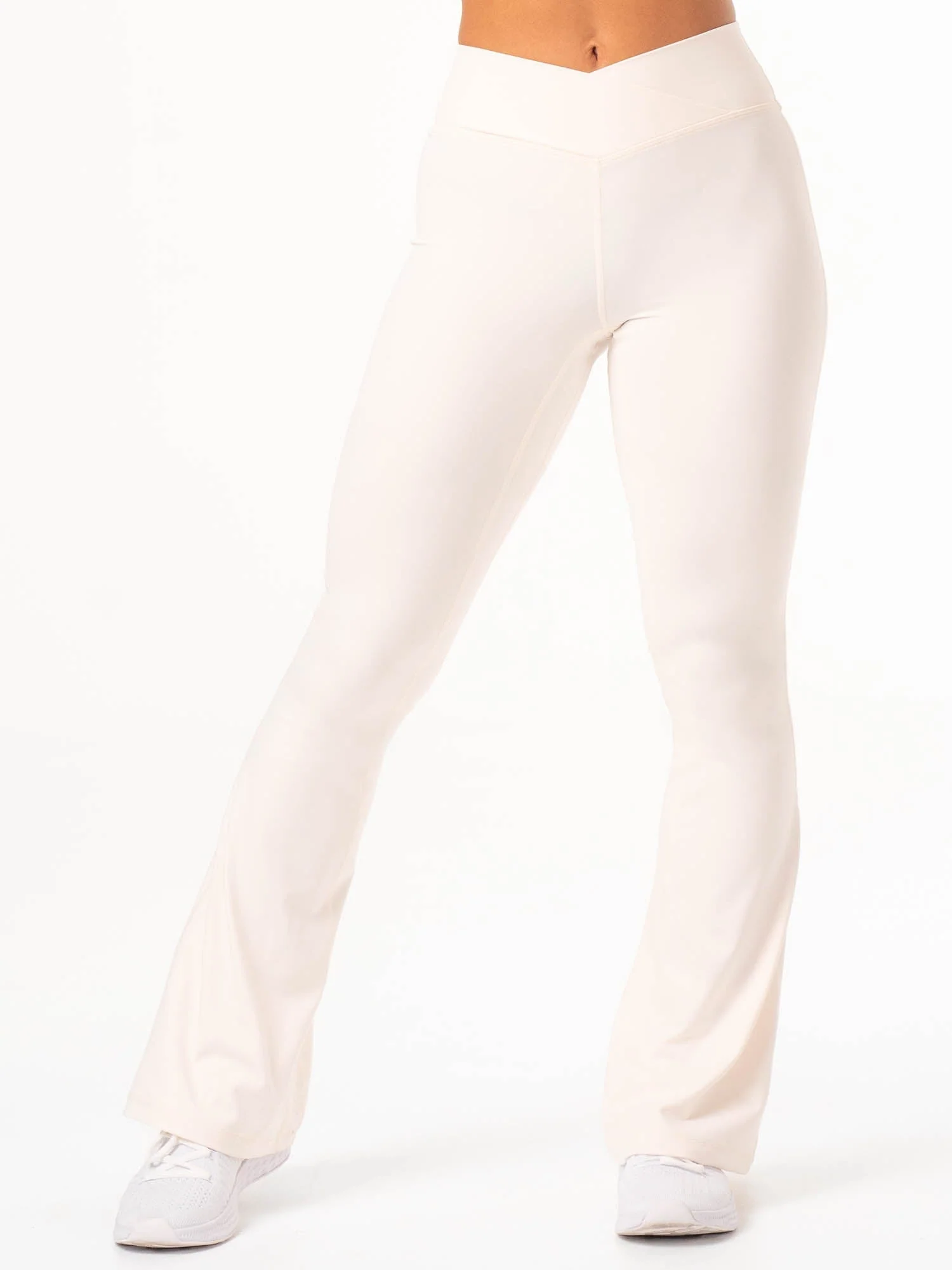 NKD Cross Waist Flared Leggings - Off White