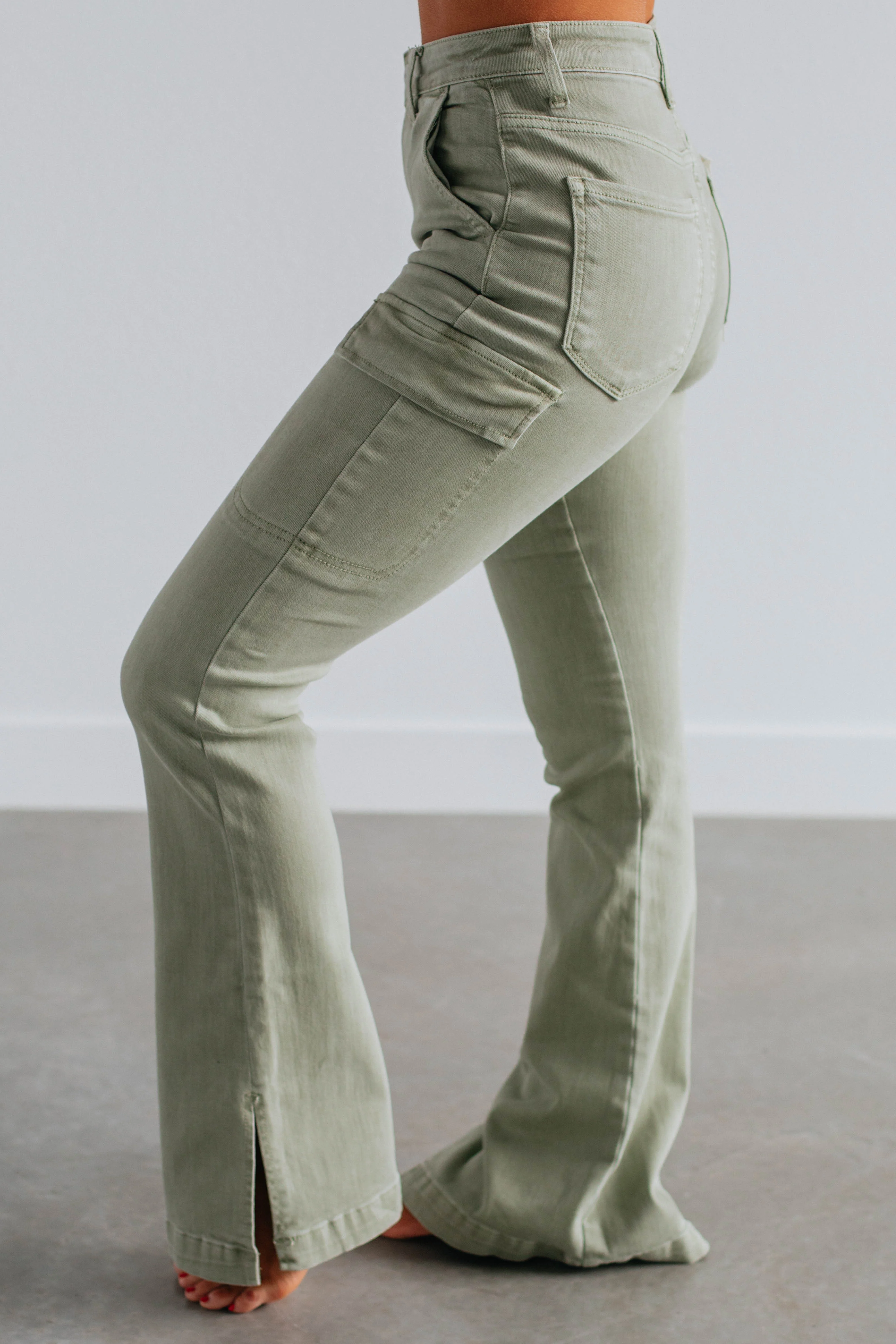 Kayley Risen Cargo Jeans - Sage