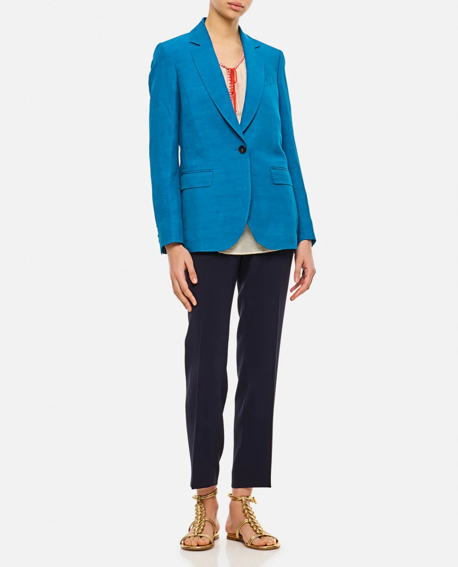 Tailored Blue Jacket With Notched Lapel