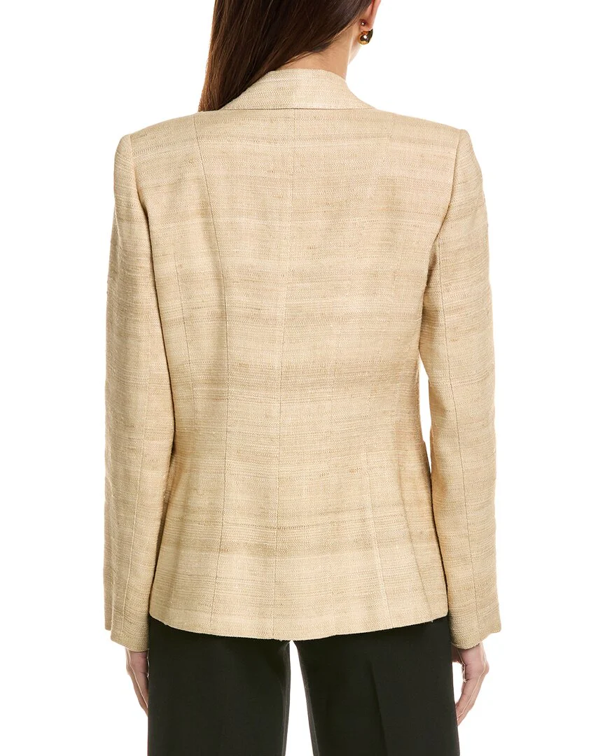 Lafayette 148 New York Patch-Pocket Tailored Linen-Blend Chore Jacket