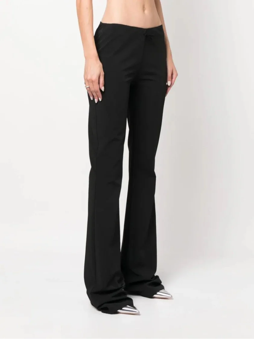 Flared Trousers With Bow Detail