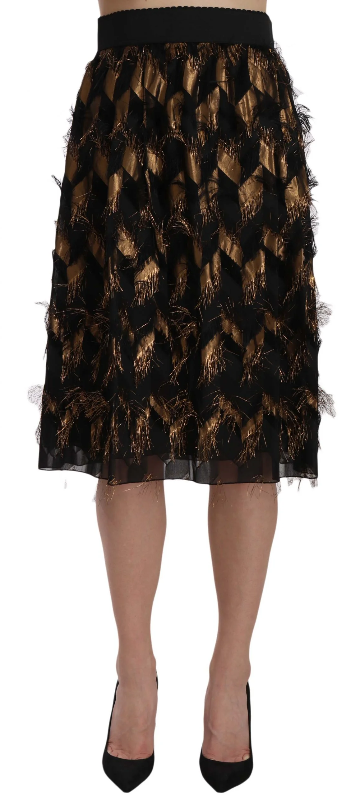 Dolce & Gabbana Elegant Silk Blend High Waist Women's Skirt