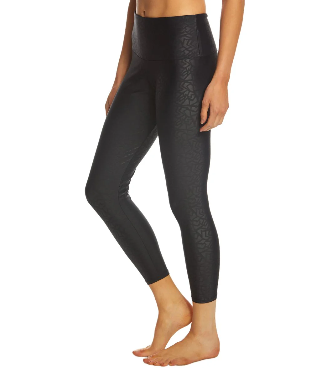 Onzie High Waisted Basic 7/8 Yoga Leggings Black Pandora