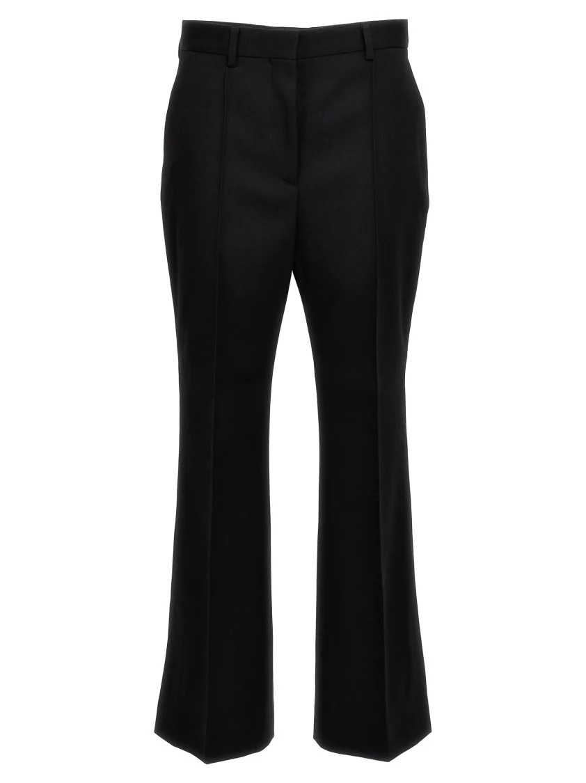 Flare Wool Pants With Central Pleat