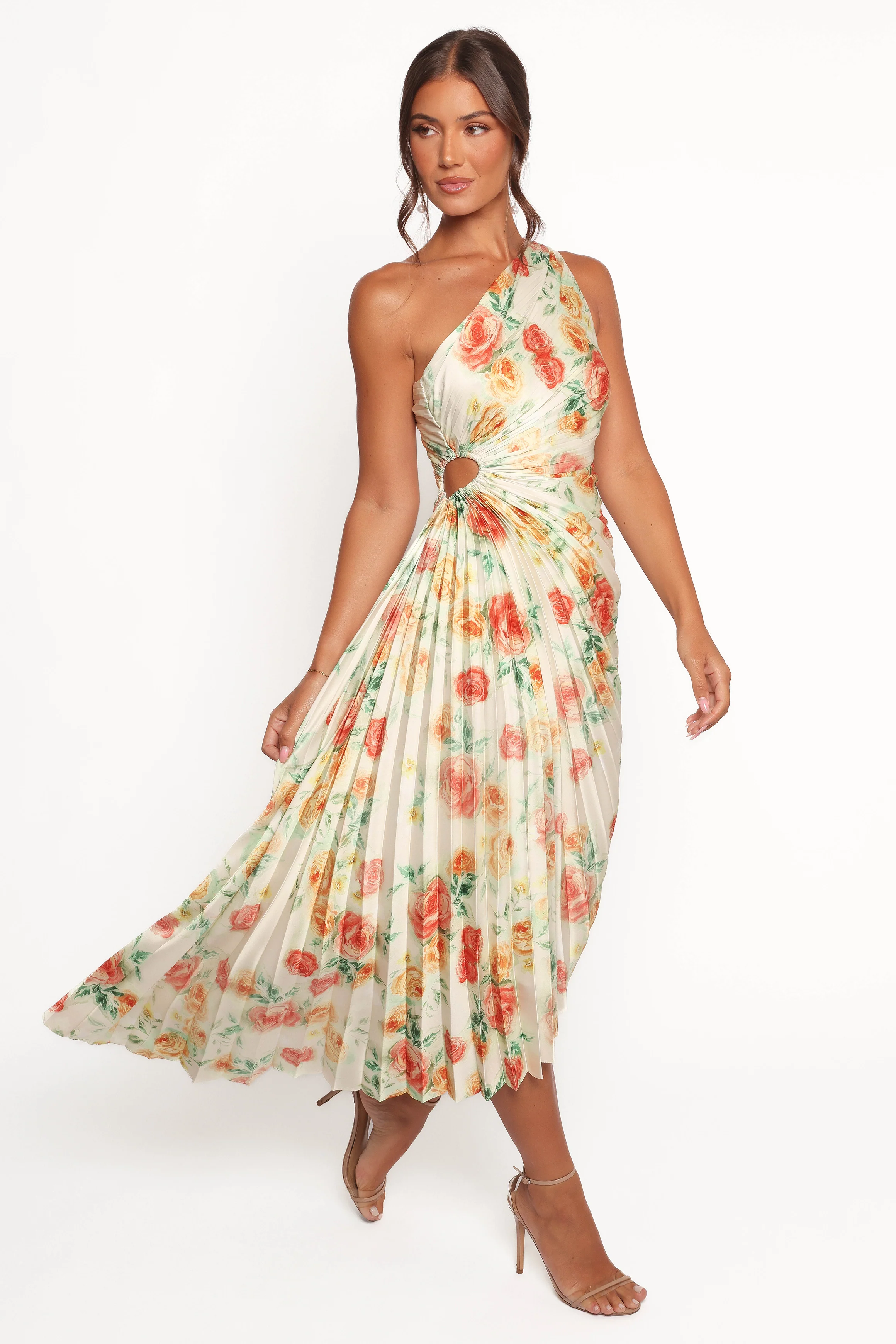 Kleo One Shoulder Maxi Dress - Yellow Floral