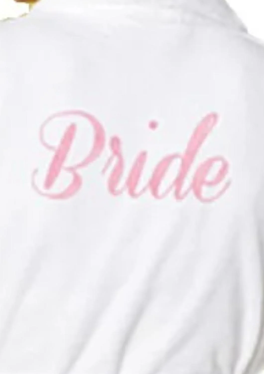 Terry Velour 'bride' Embroidery Long Robe In White