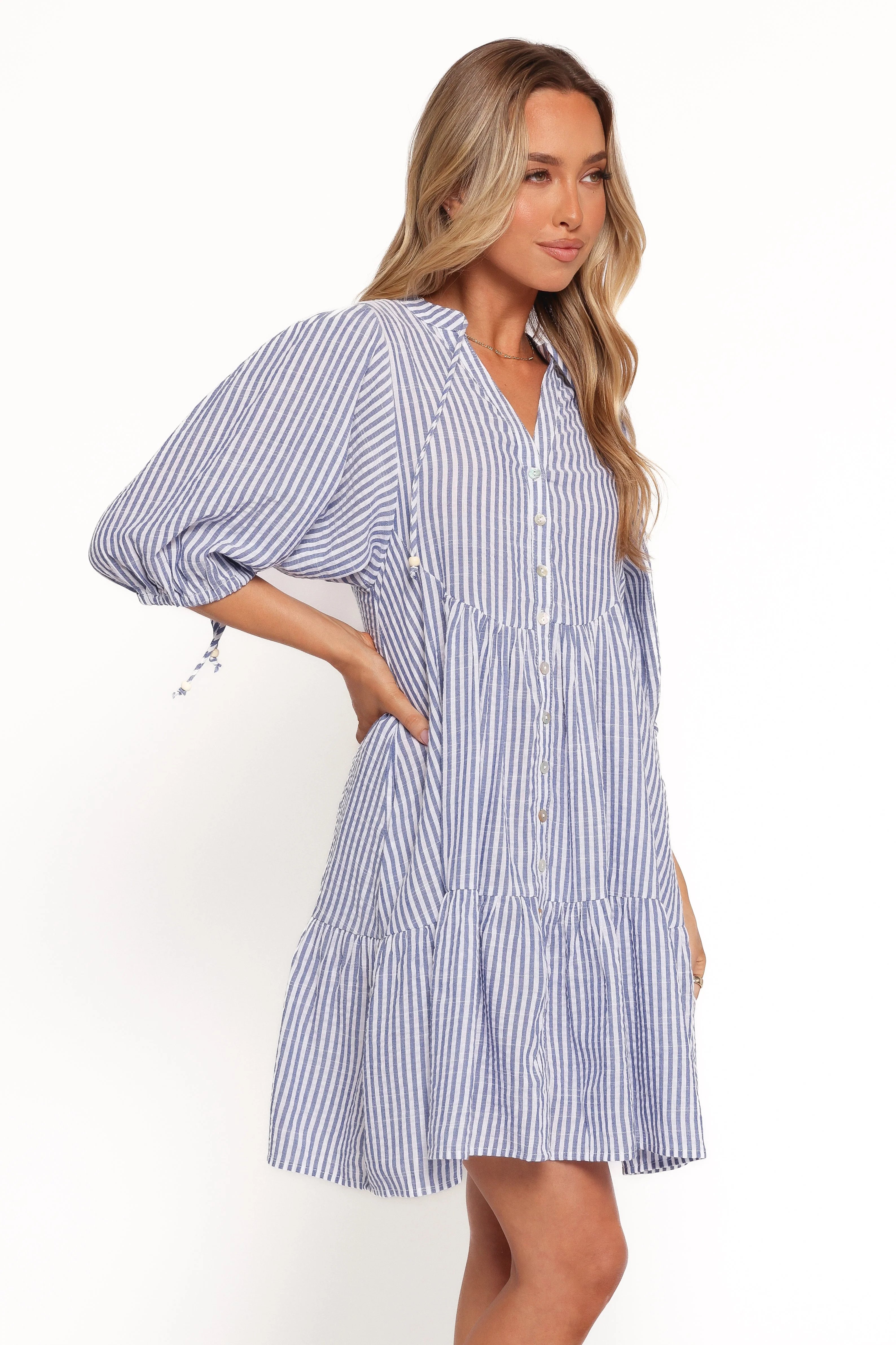 Arden Mini Dress - Blue Stripe