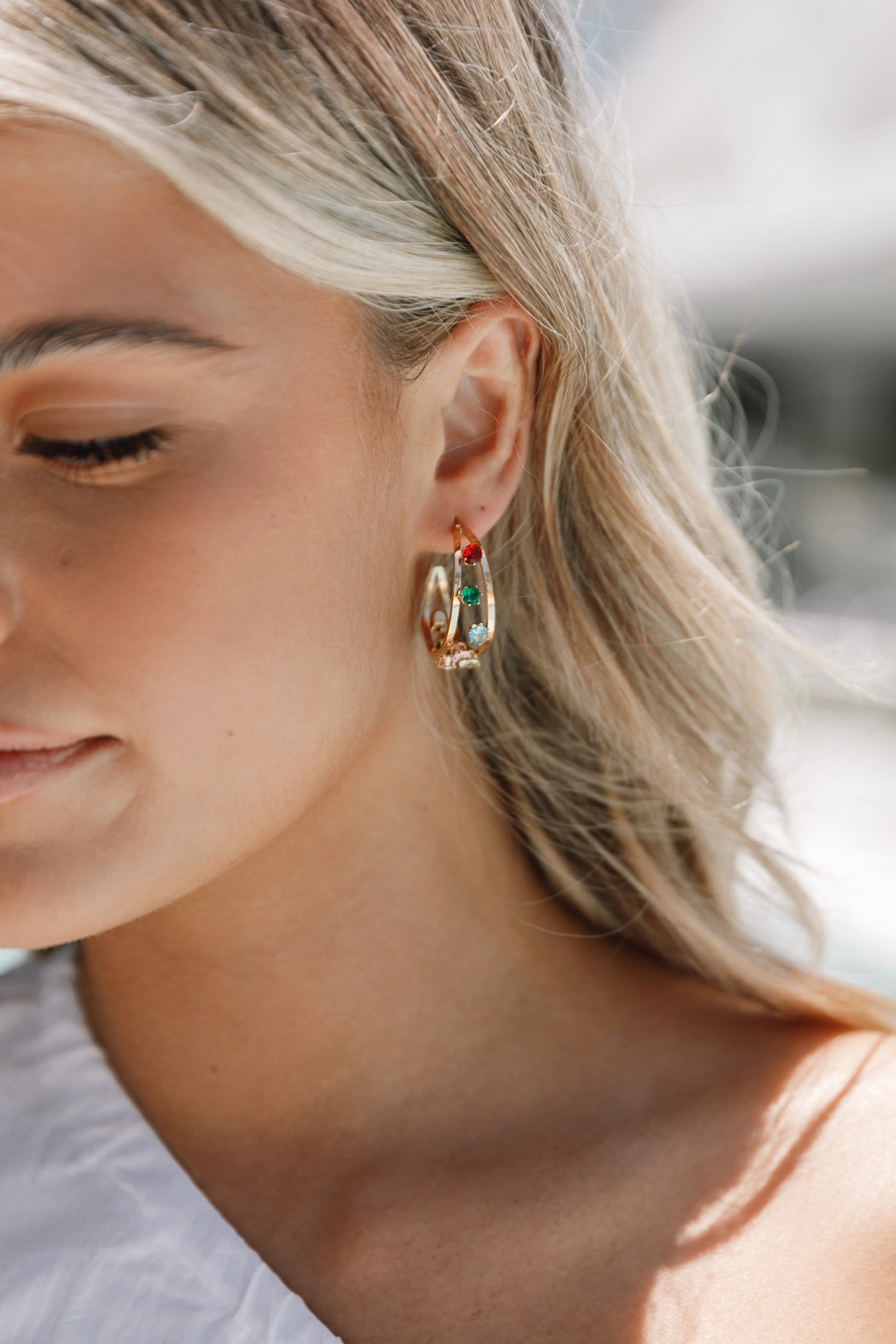 Antigoni Hoop Earrings - Gold/Multi