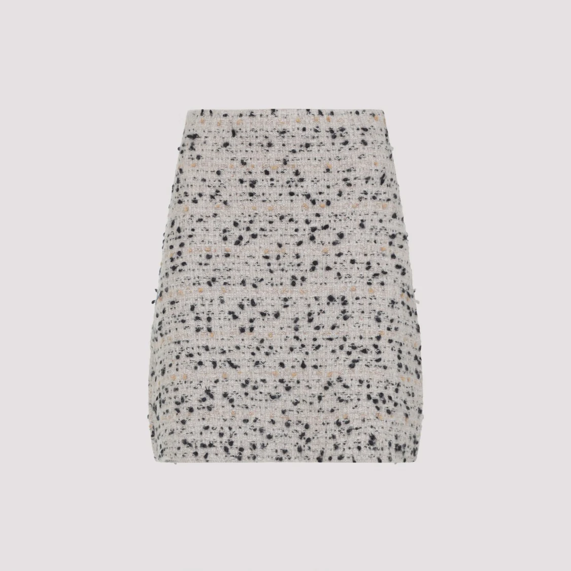 Bouclé White And Black Wool Mini Skirt