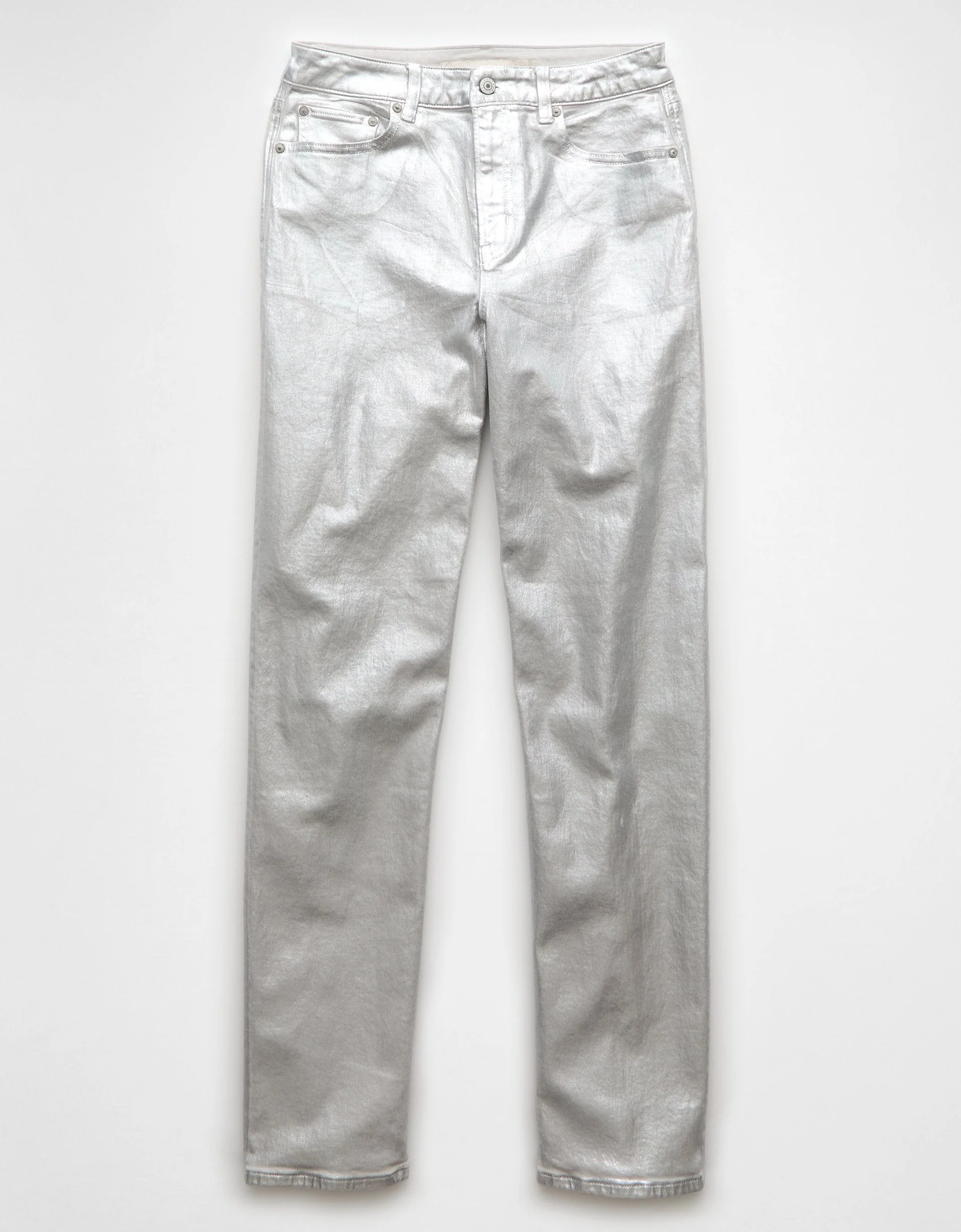 AE Stretch Metallic Super High-Waisted Baggy Straight Jean