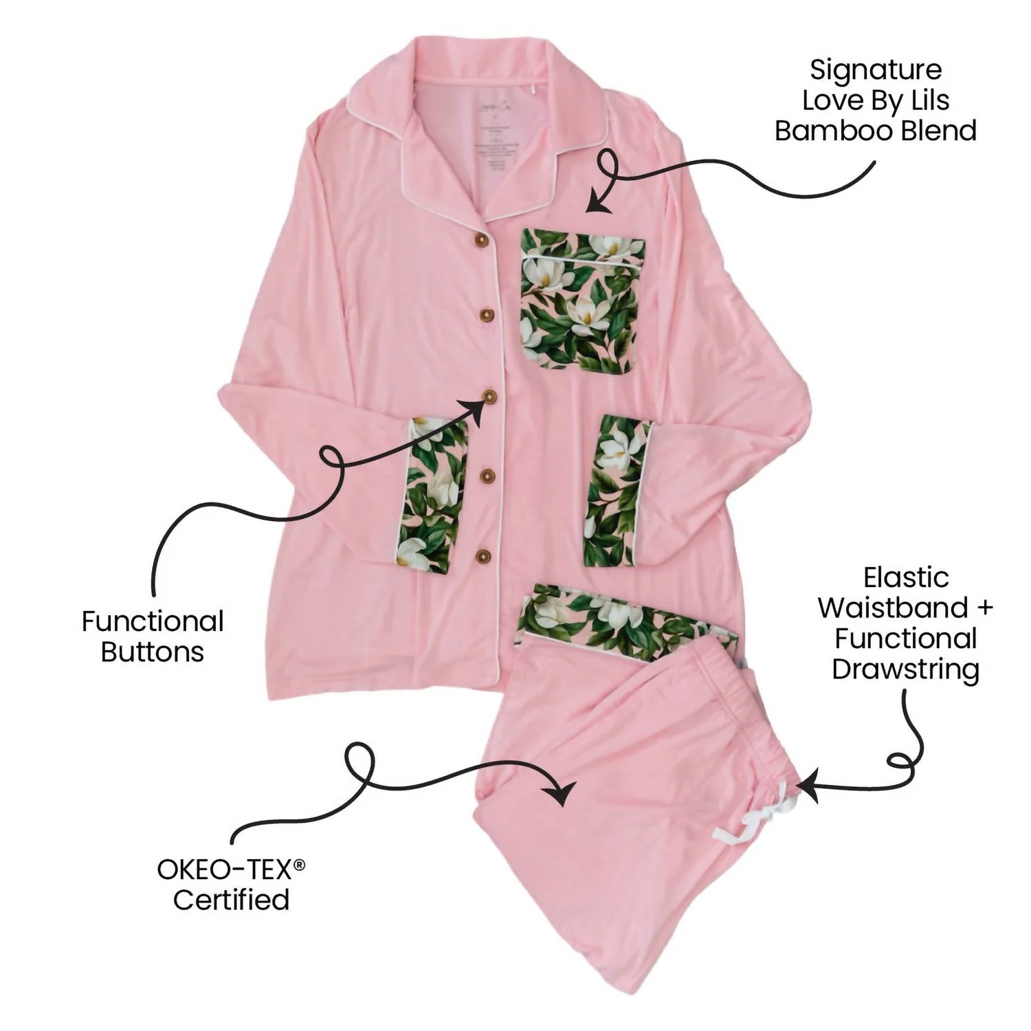 Women's Magnolia Bamboo Luxe Lounge Set In Pink