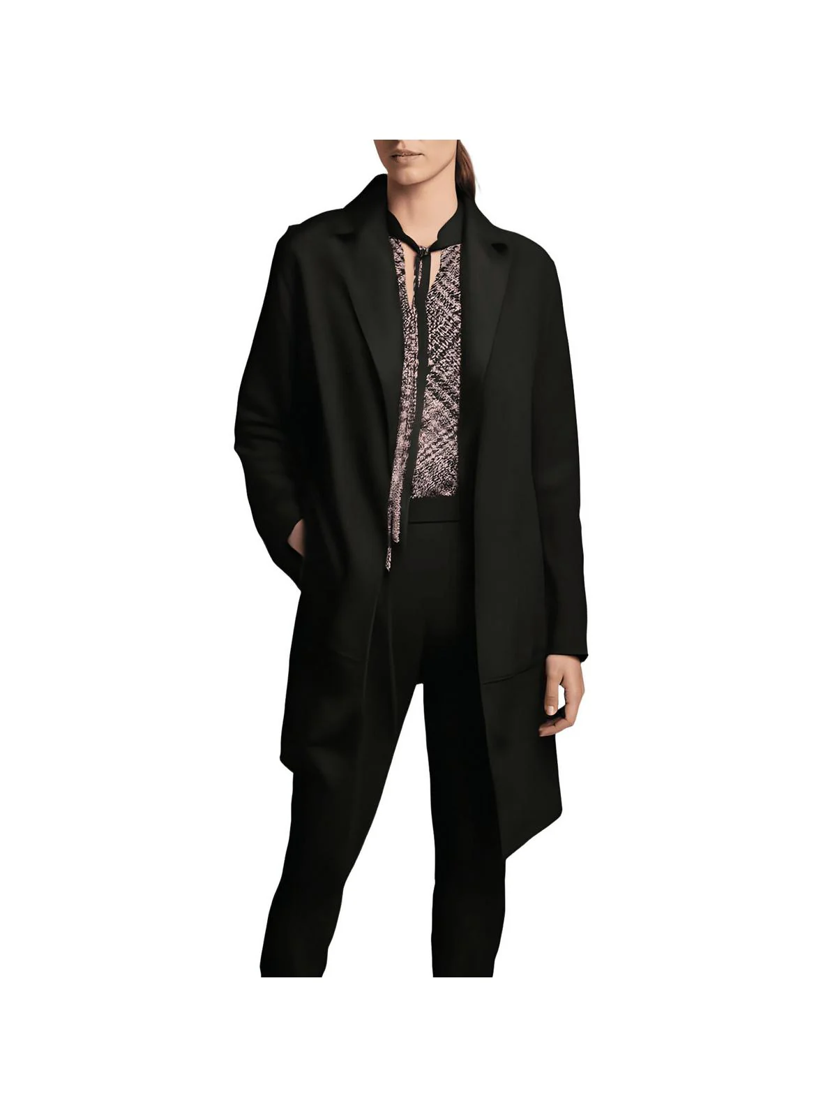 Womens Faux Suede Office Open-Front Blazer