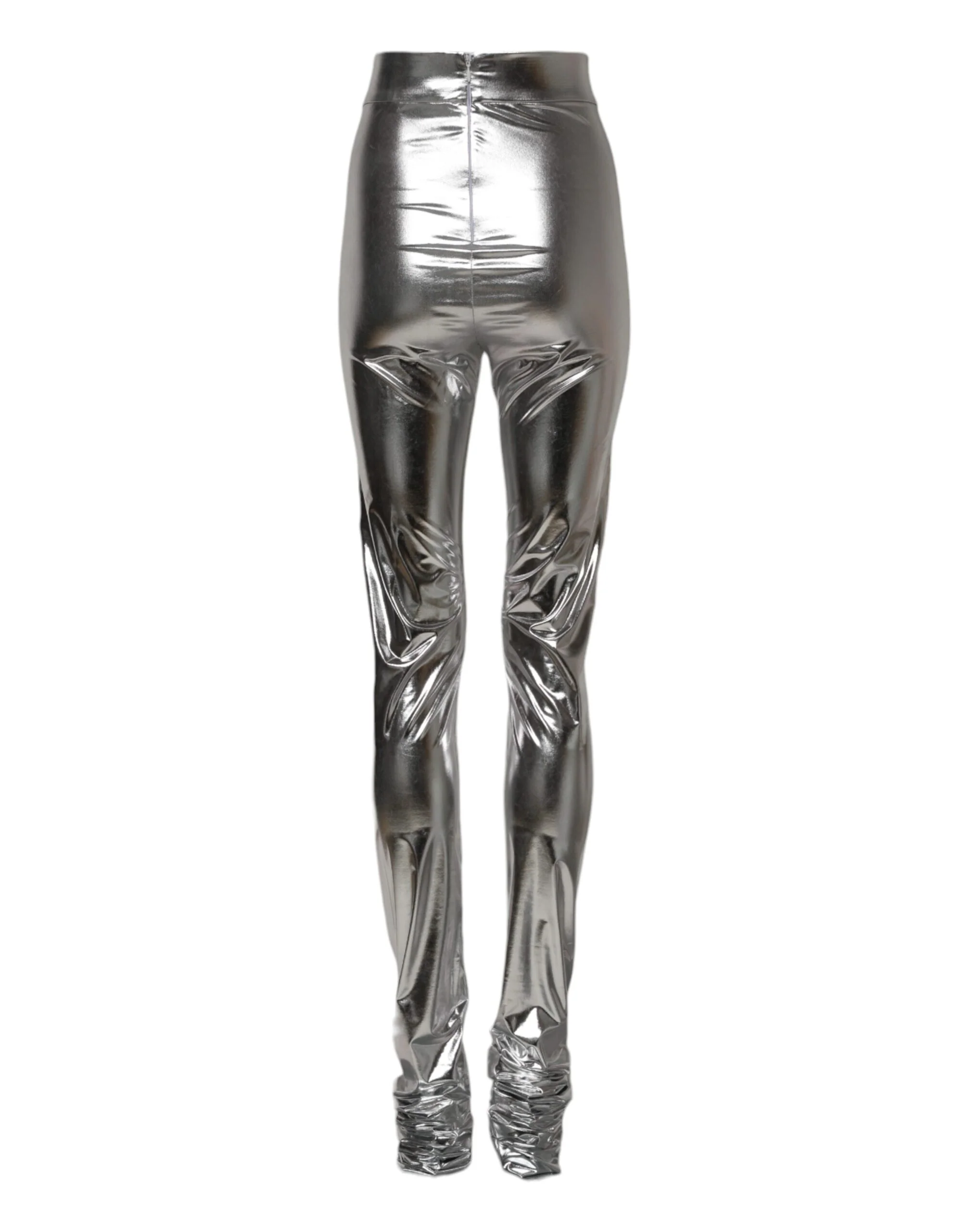 Dolce & Gabbana Metallic Polyester Slim Fit Leggings Women's Pants