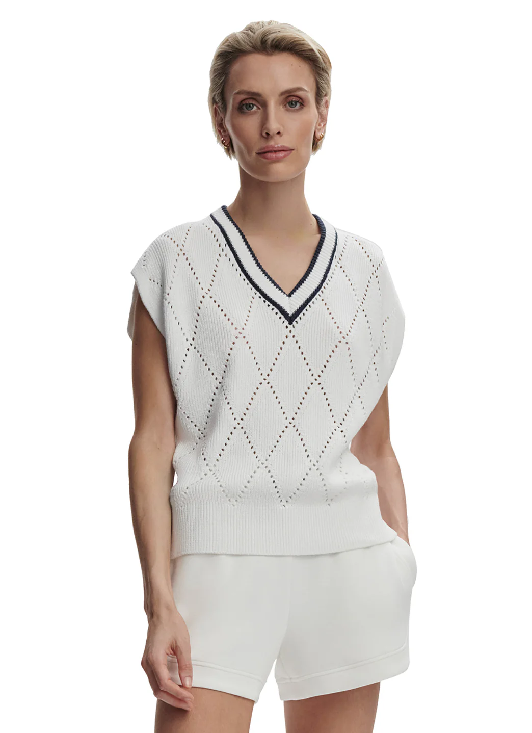 Varley Beaton Diamond Knit Top