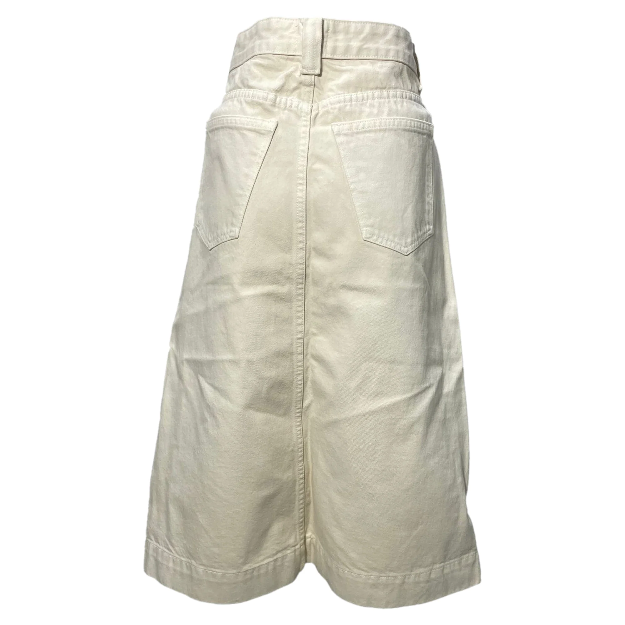 Khaite Charlene Denim Midi Skirt in Cream Cotton