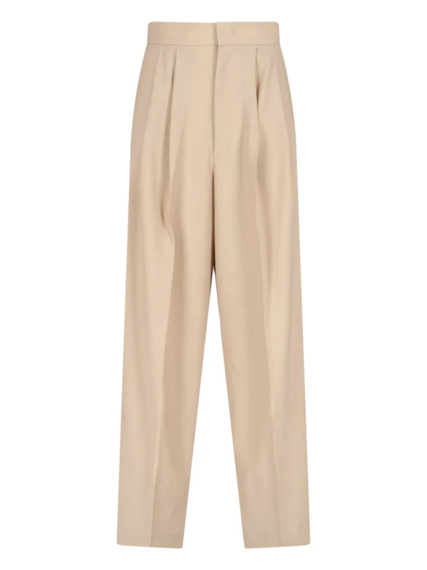 High-Waisted Wide-Leg Trousers With Front Pleats