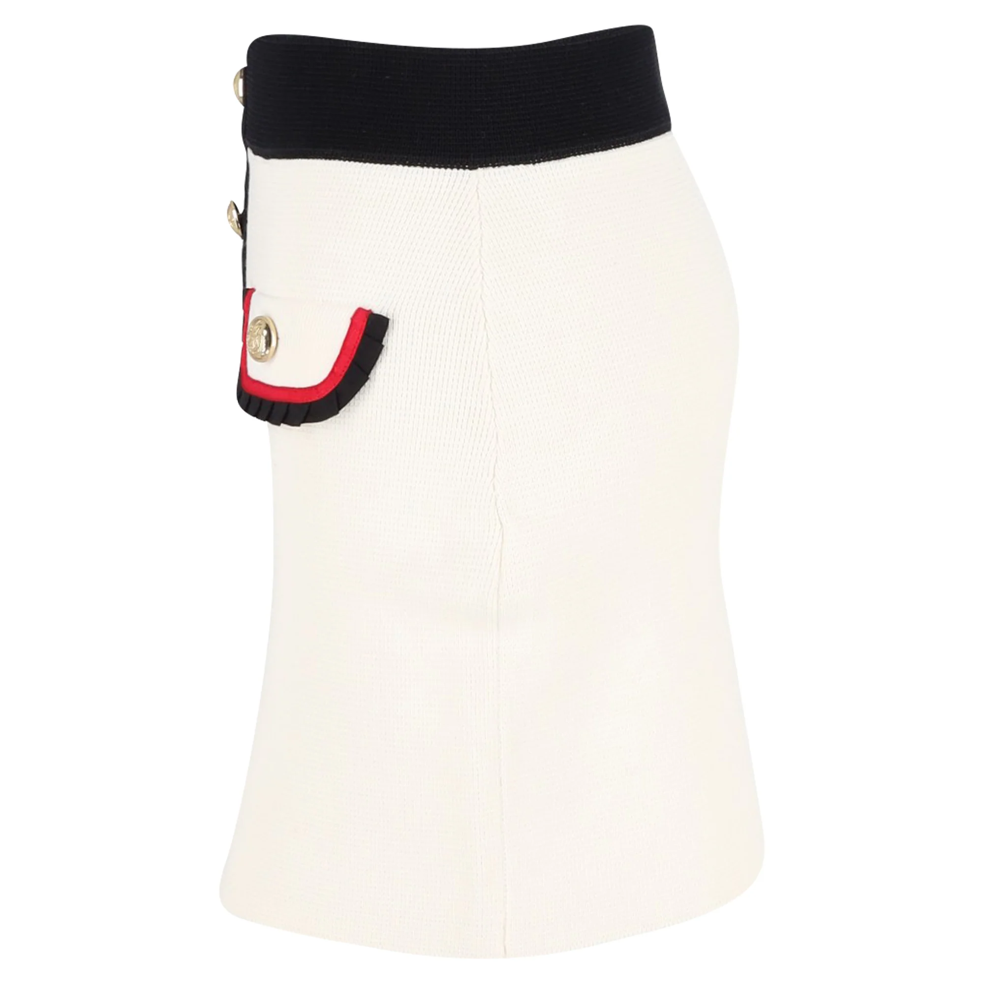 Maje Jerome Knitted Mini Button-Embellished in Ecru White Cotton