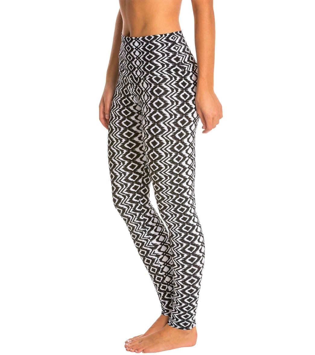 Onzie High Waisted Yoga Leggings Black Diamond