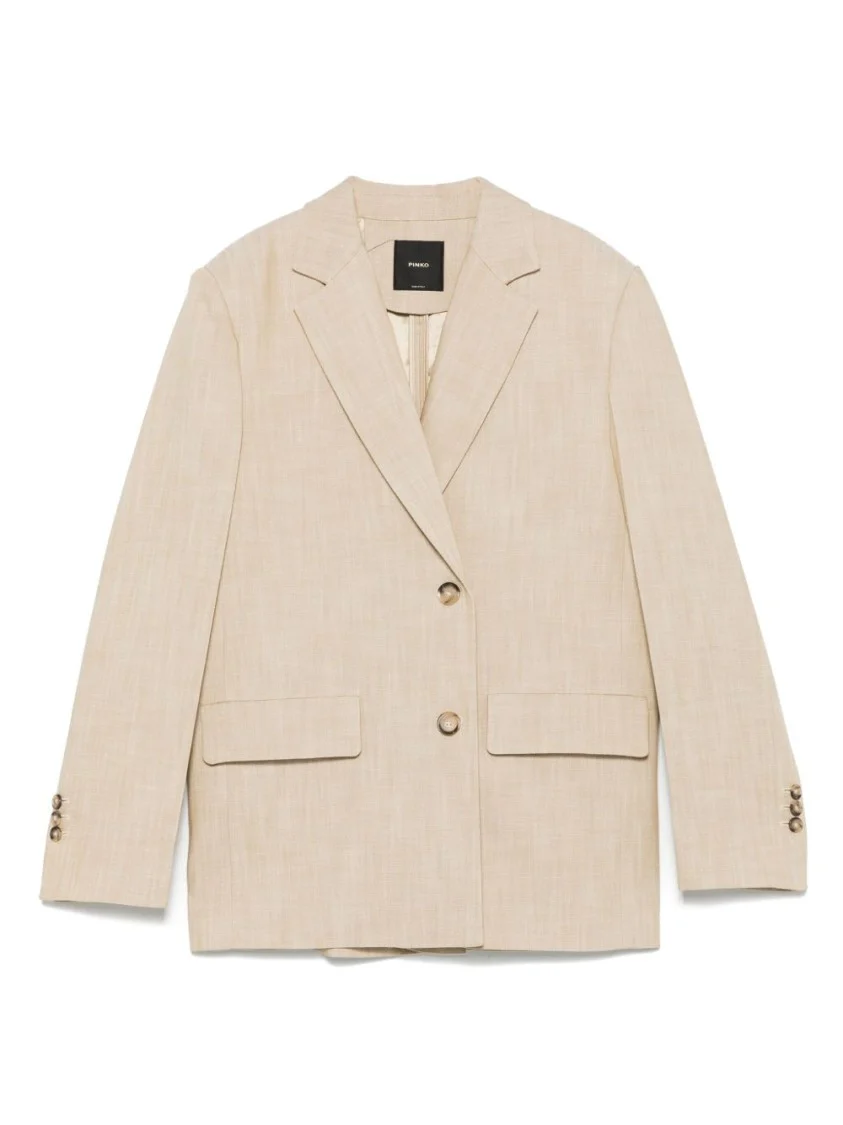 Beige Double-Breasted Jacket