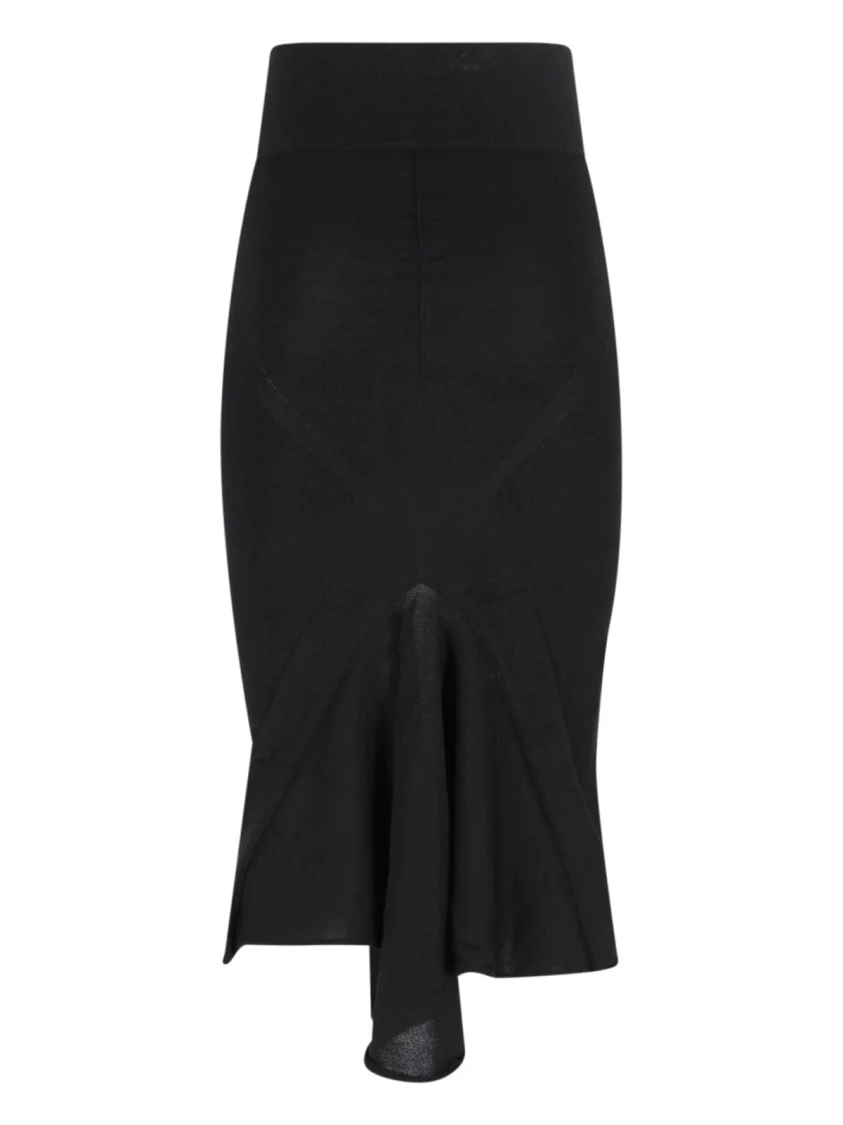 Asymmetric Midi Skirt – Black