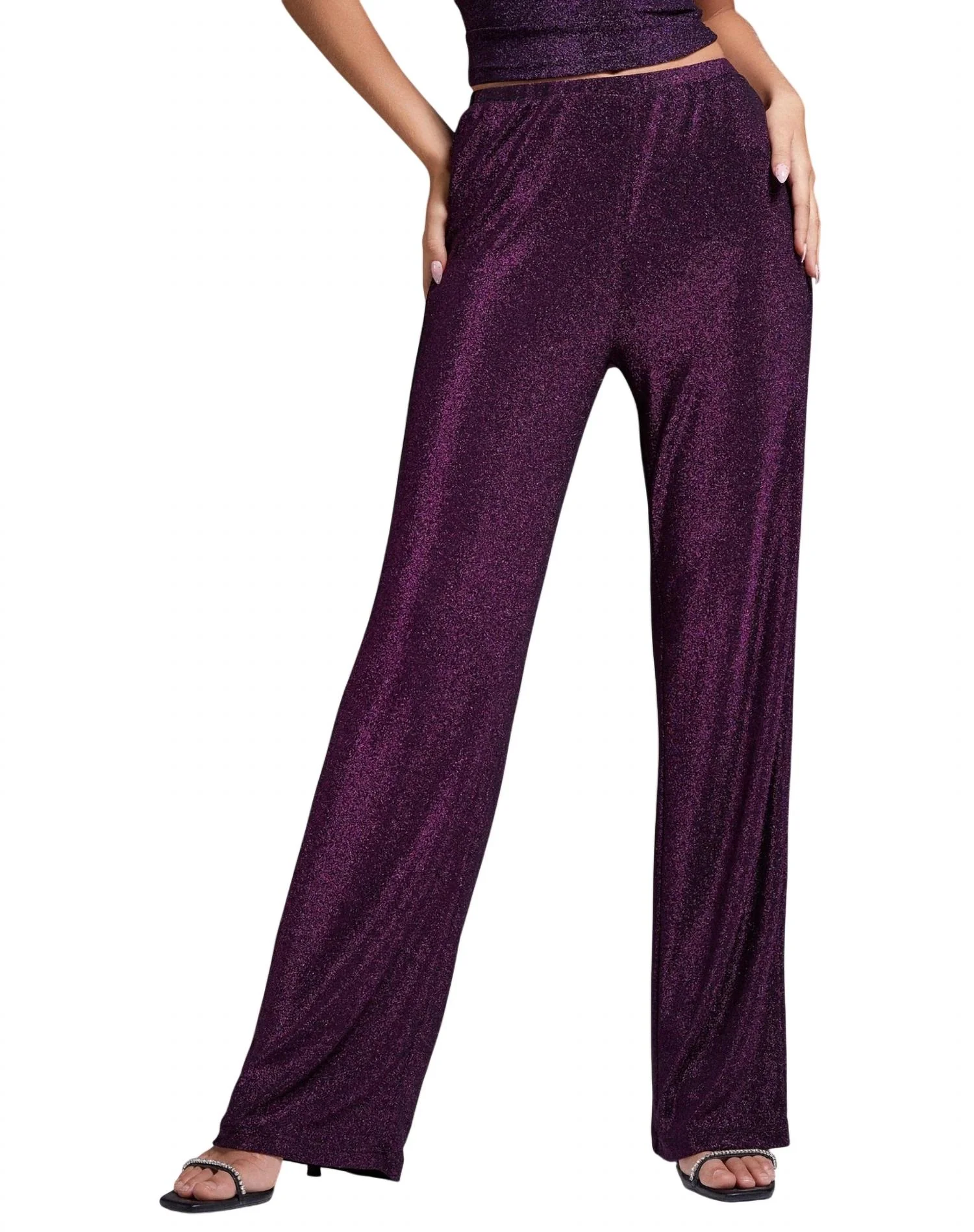 Niran Glitter Trousers In Purple