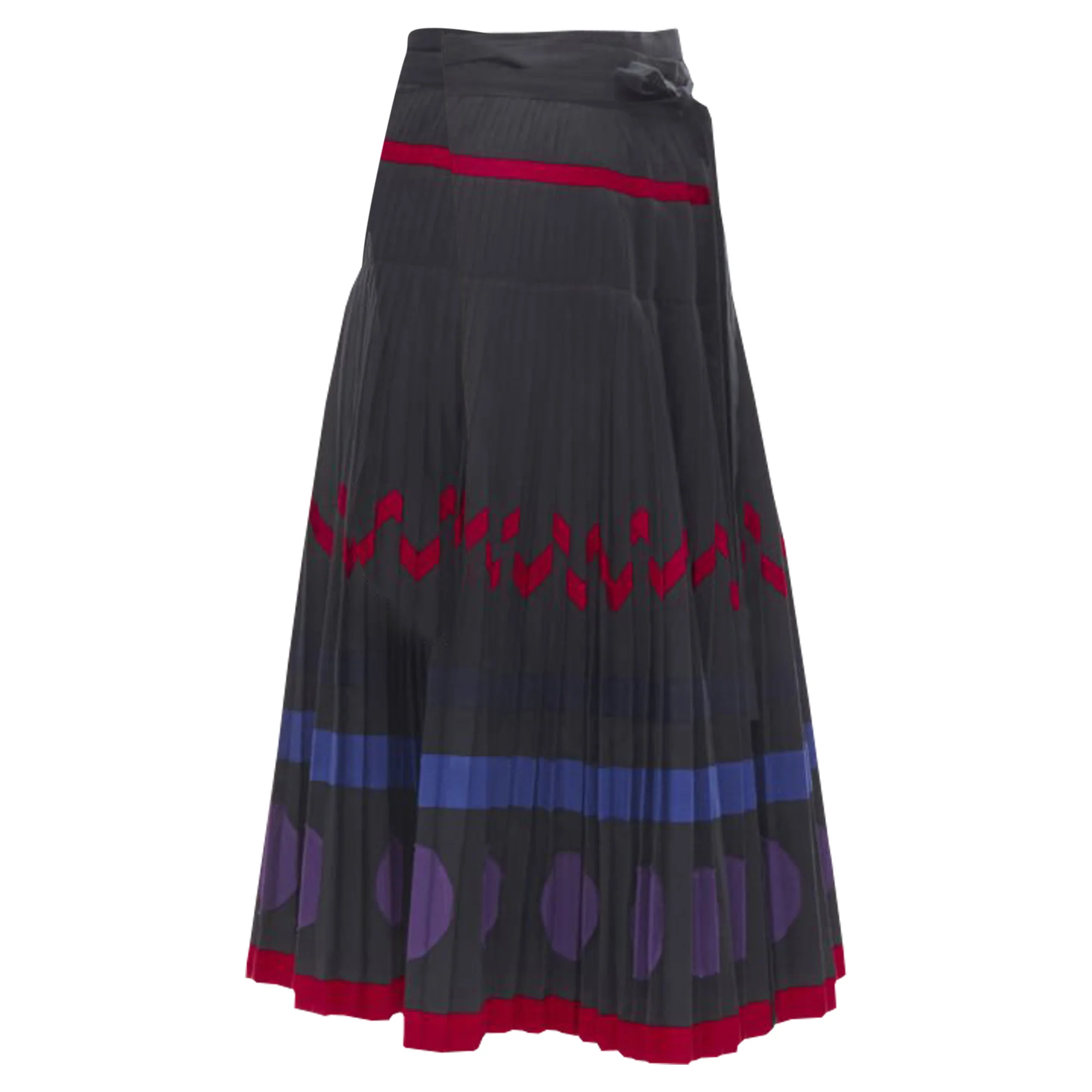 Comme Des Garcons geometric pattern pleated wrapped skirt