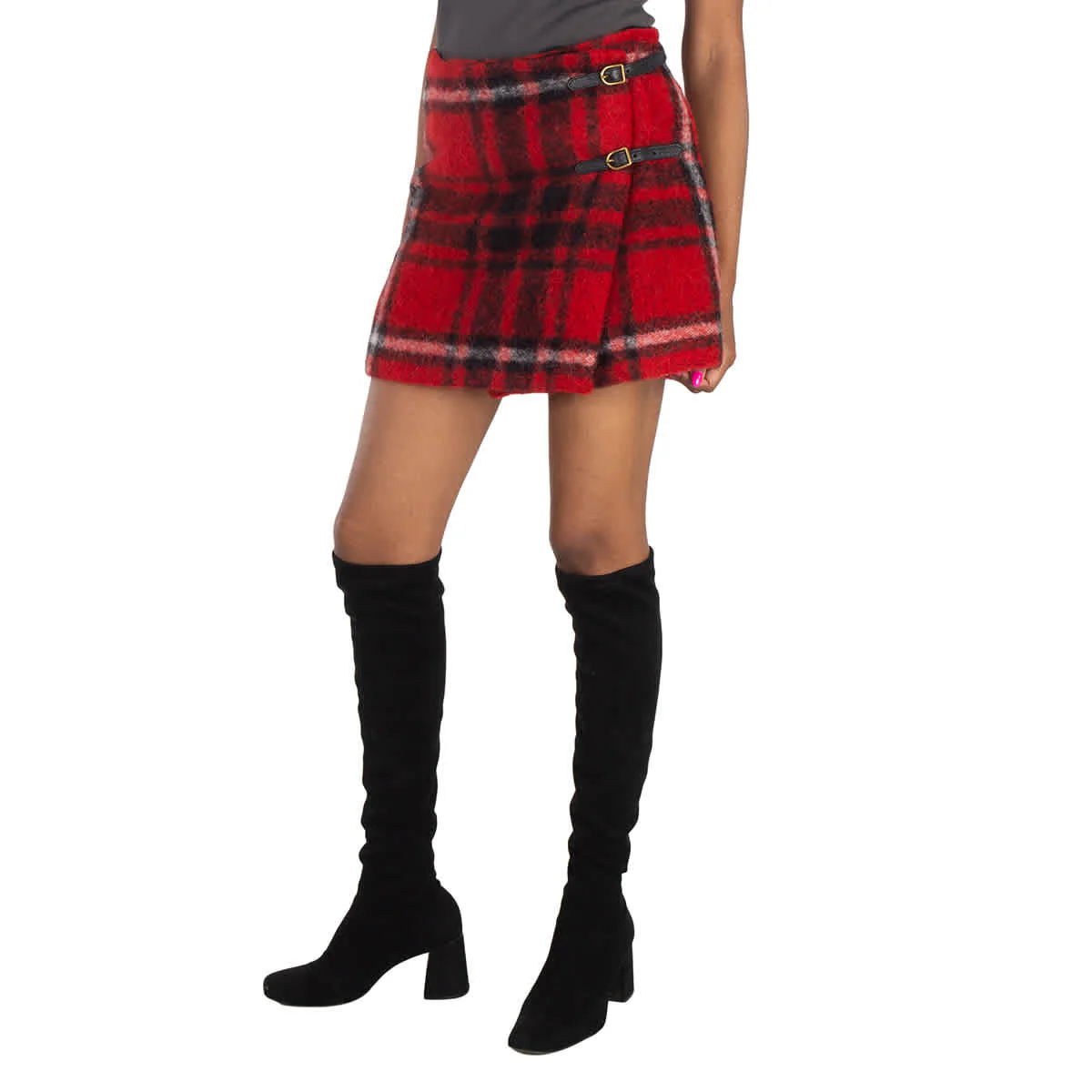 Polo Ralph Lauren Plaid-Check High-Waist Mini Skirt