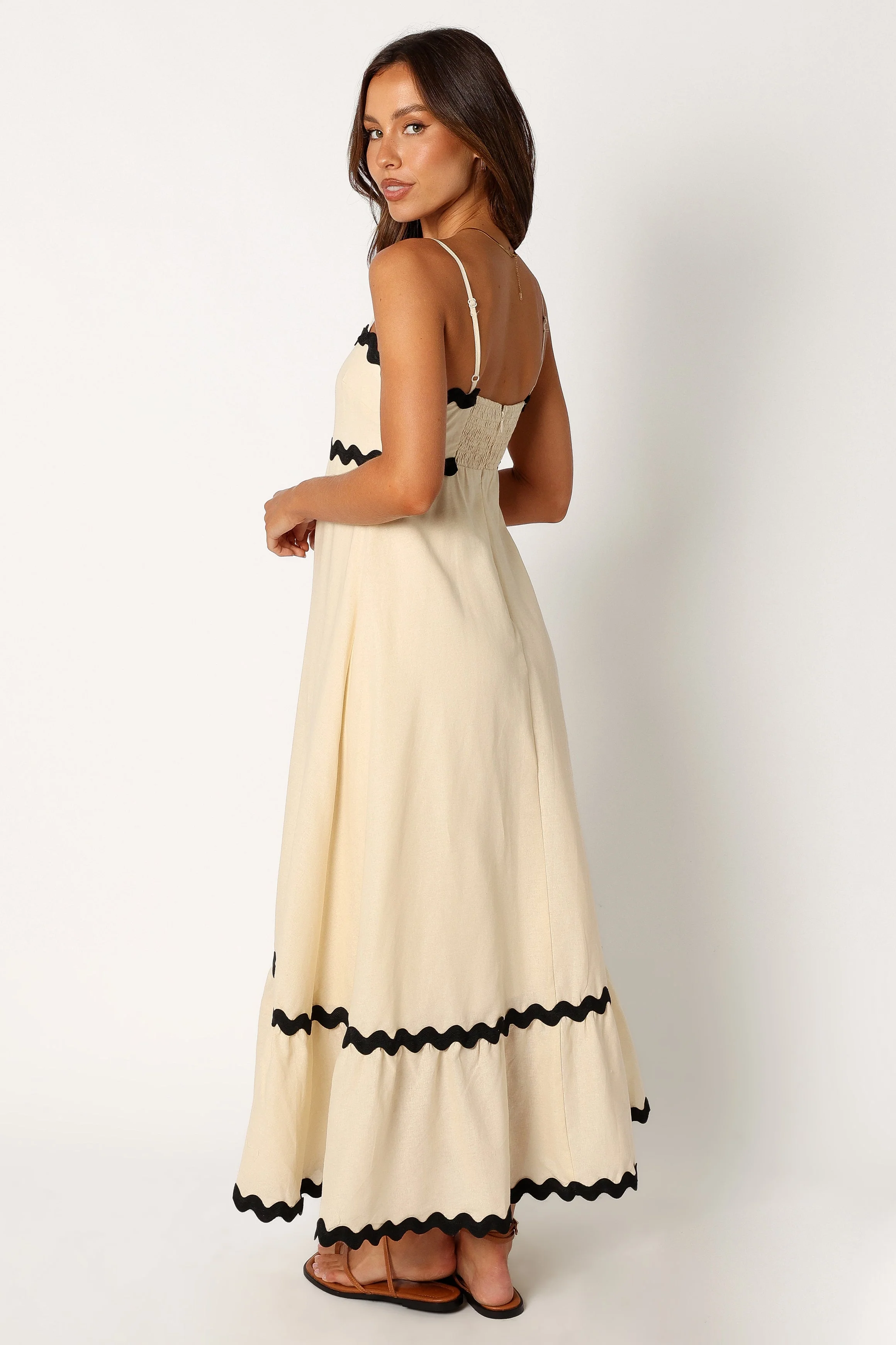 Yana Maxi Dress - Cream Black