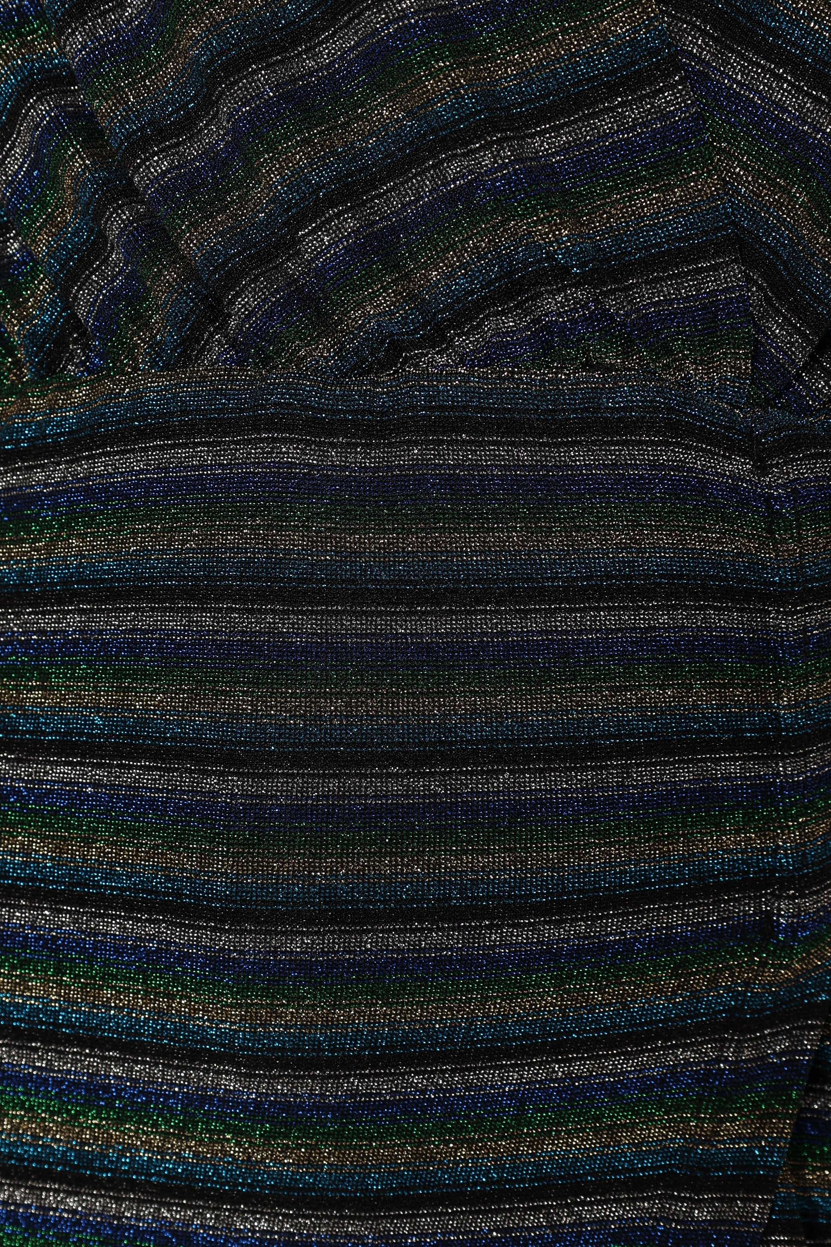 Tahlia Wrap Midi Dress - Blue Gold Stripe