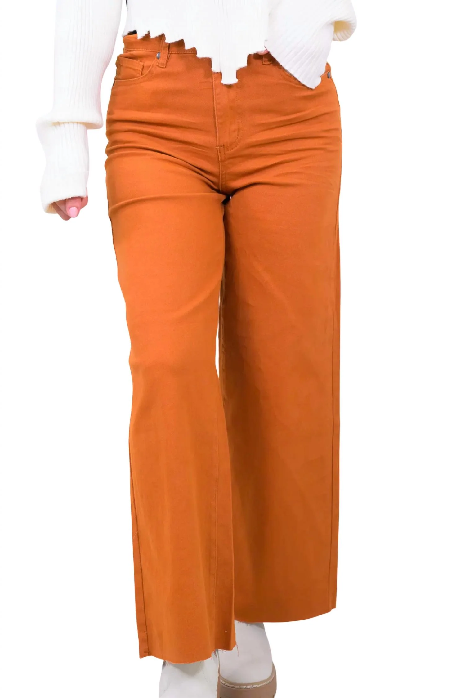 Brick Twill High Waist Pants