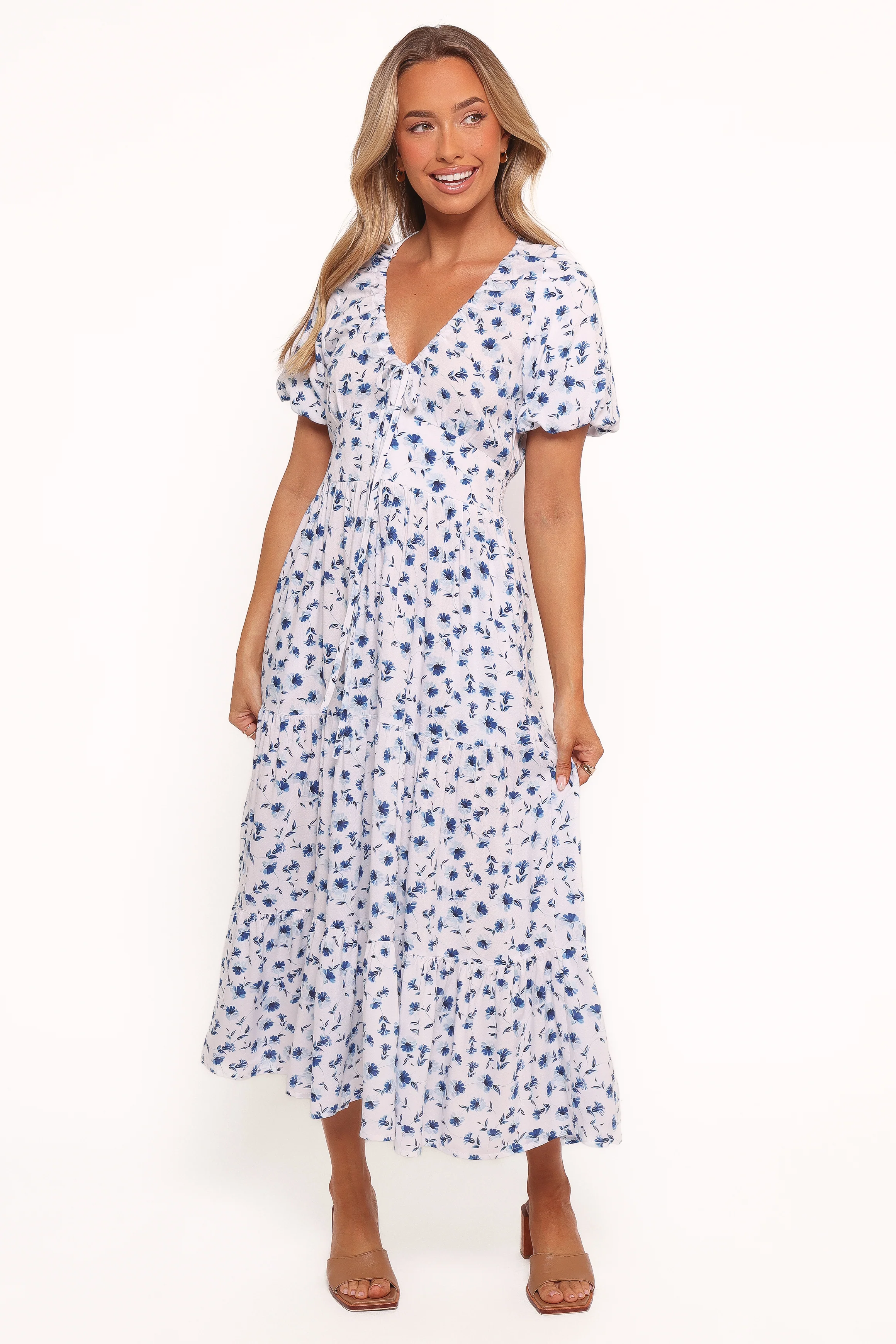 Roberts Maxi Dress - Blue Ditsy Floral