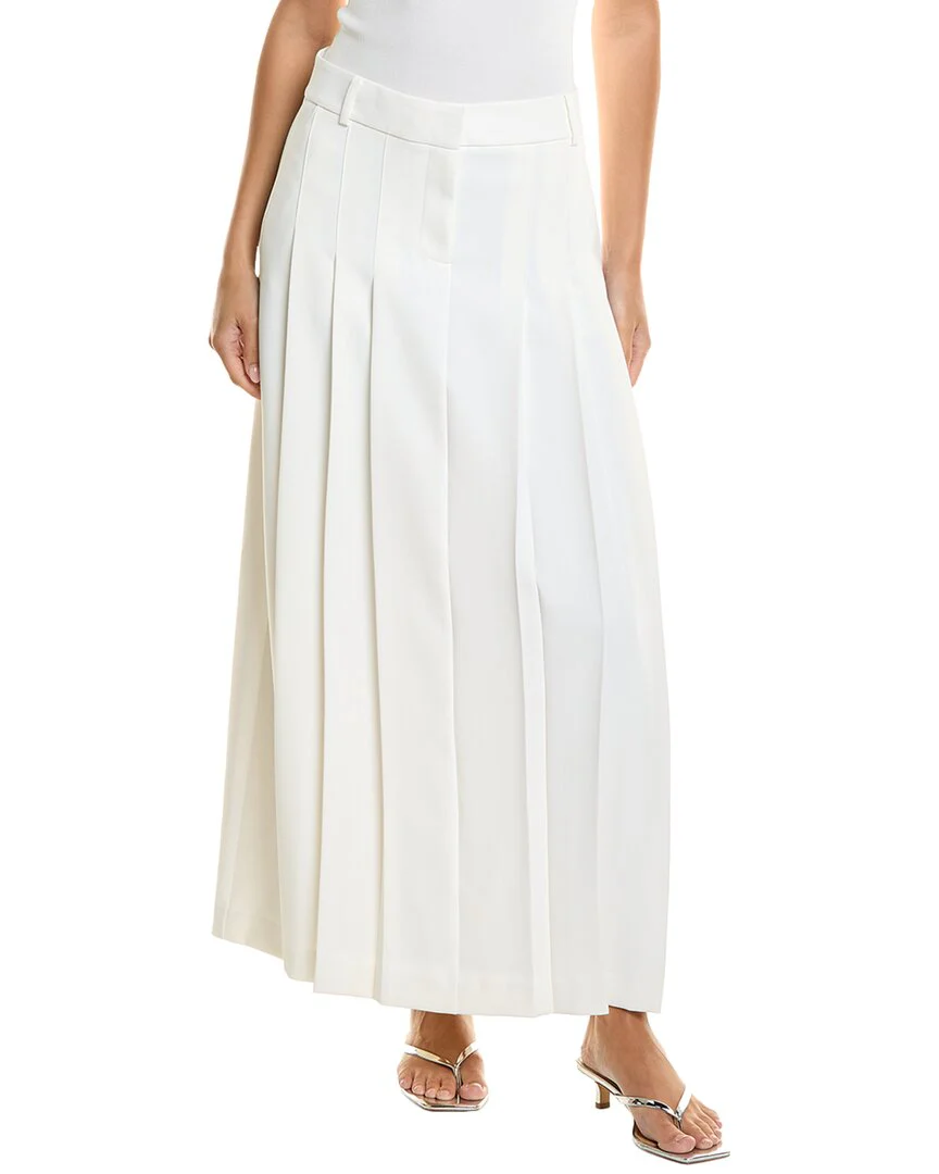 Kenneth Cole Fly Front Pleated Maxi Skirt