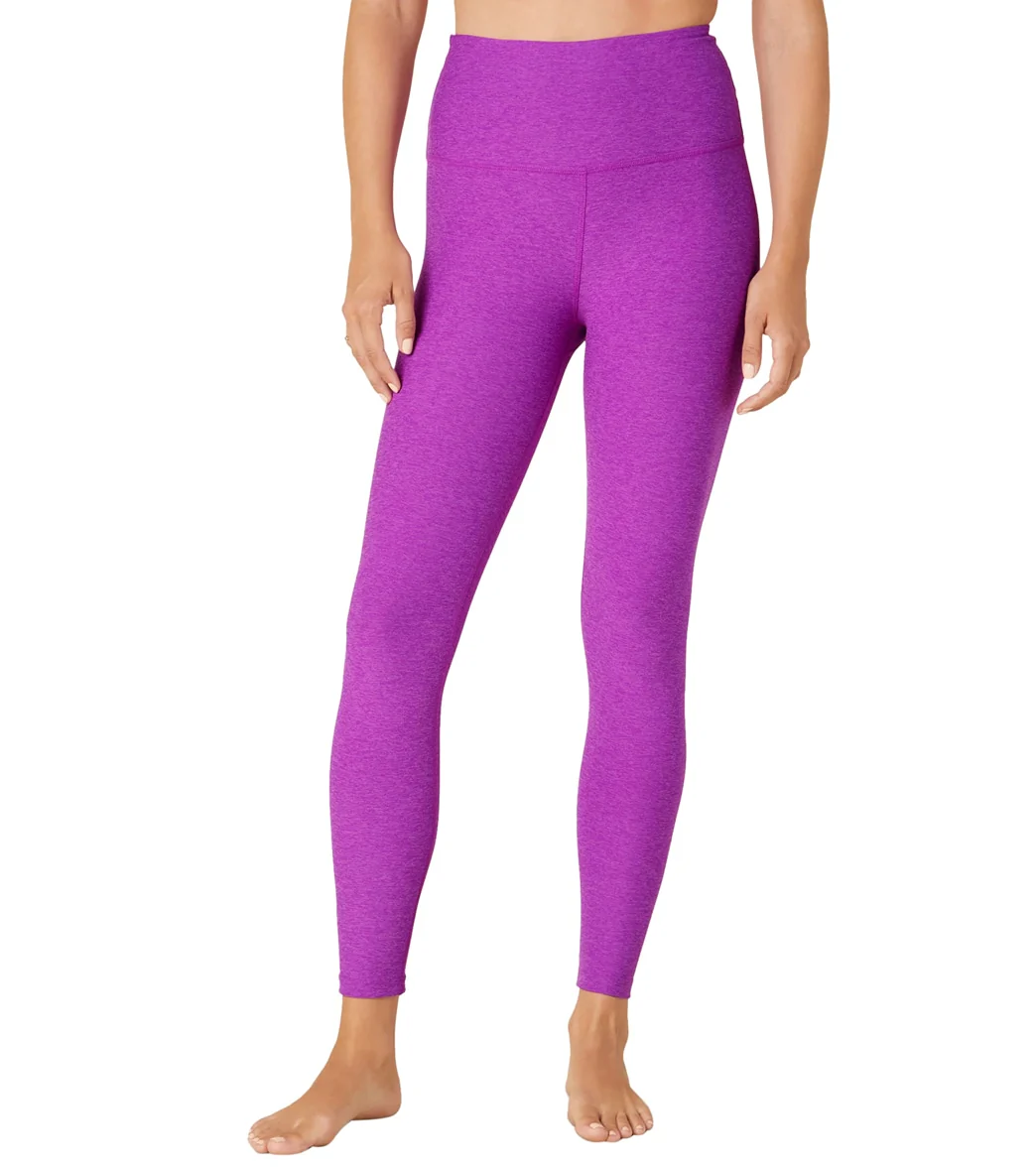 Beyond Yoga Spacedye High Waisted Caught In The Midi 7/8 Yoga Leggings Vivid Plum Heather