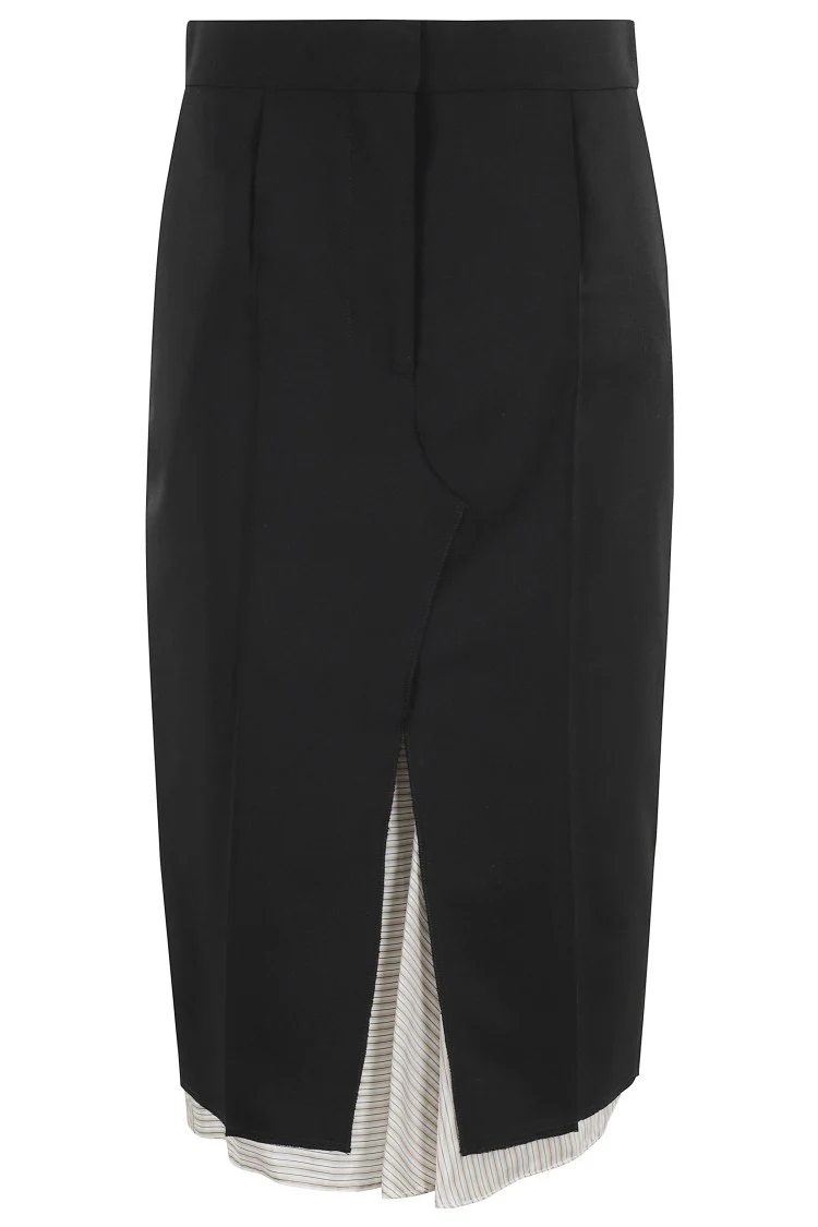 Tailored Black Midi Skirt
