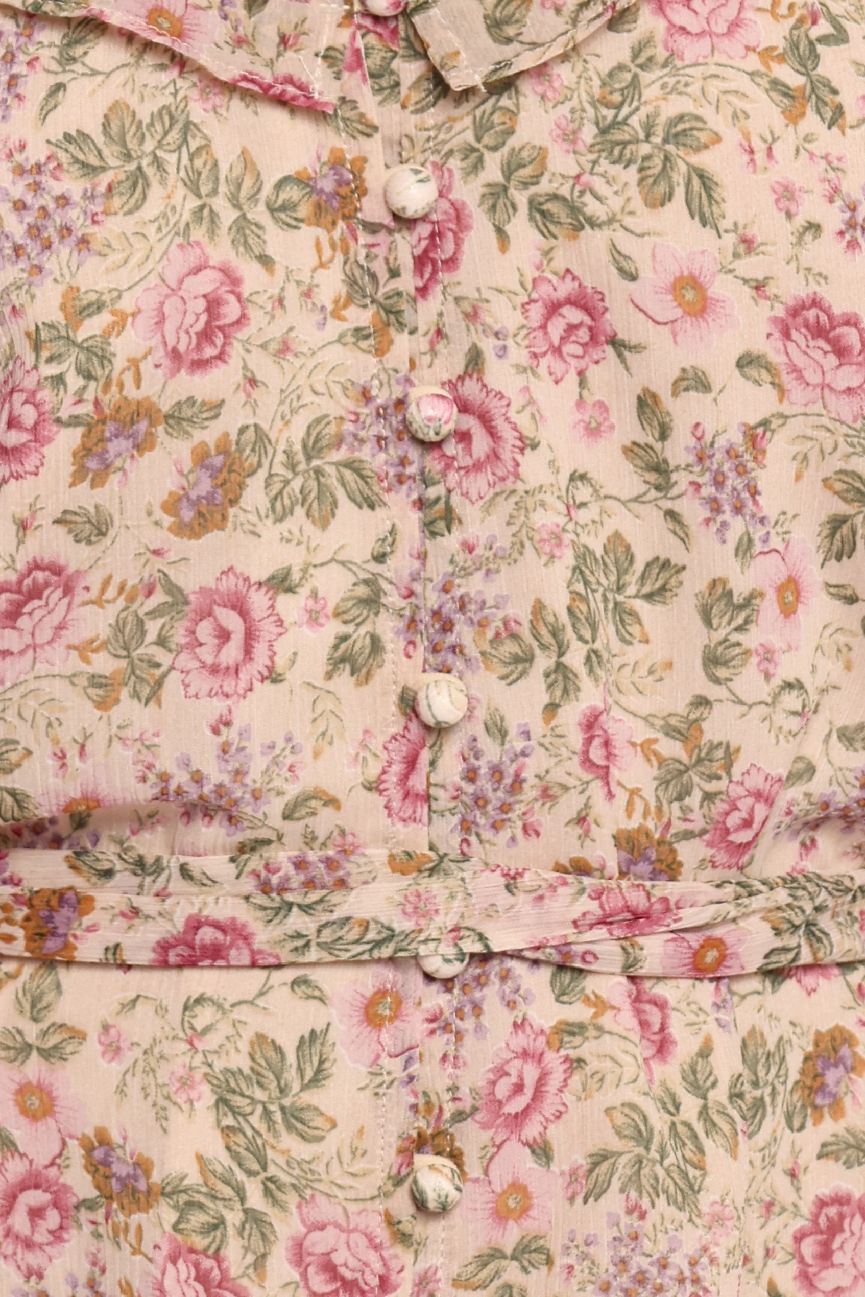 Sylvia Long Sleeve Mini Dress - Ivory Multi