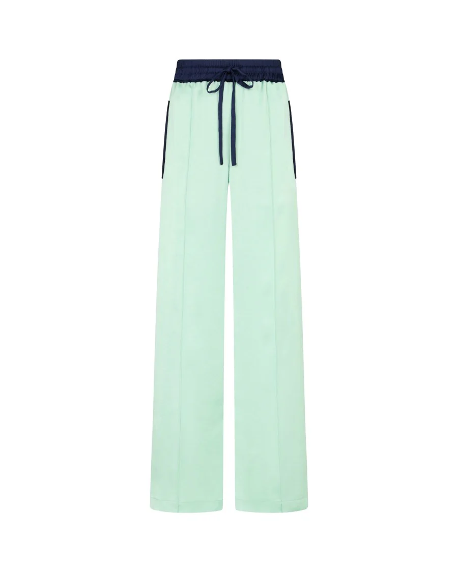 Satin Relaxed Jogger With Zip Pockets - Mint