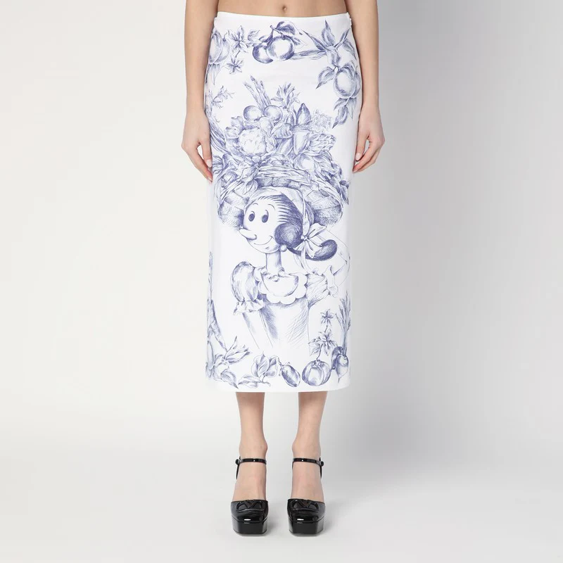 Moschino Women's Longuette Skirt With Olivia Print