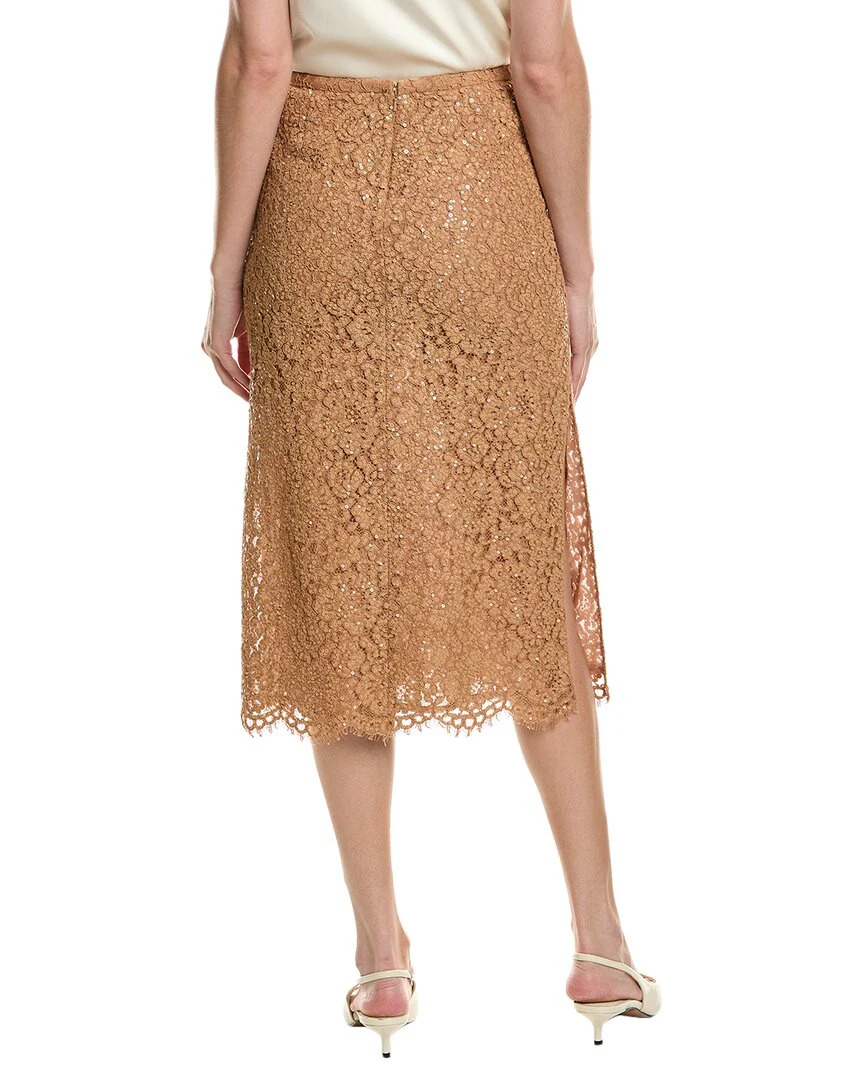 Michael Kors Collection Silk-Blend Lace Skirt