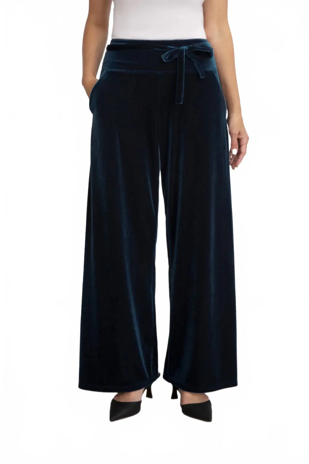 Velvet Savvy Wide Leg Trouser In Dragonfly
