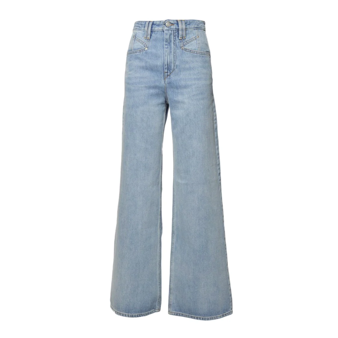 High-Waisted Wide Leg Jeans In Fluid Cotton Denim