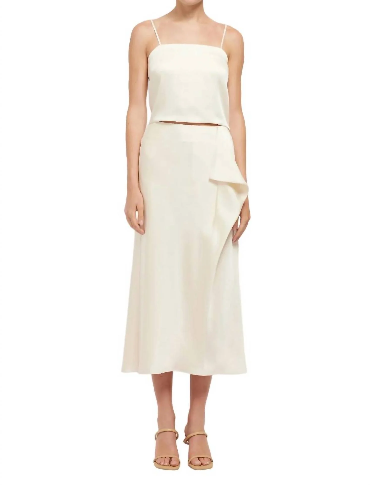 Blane Midi Skirt In Ecru