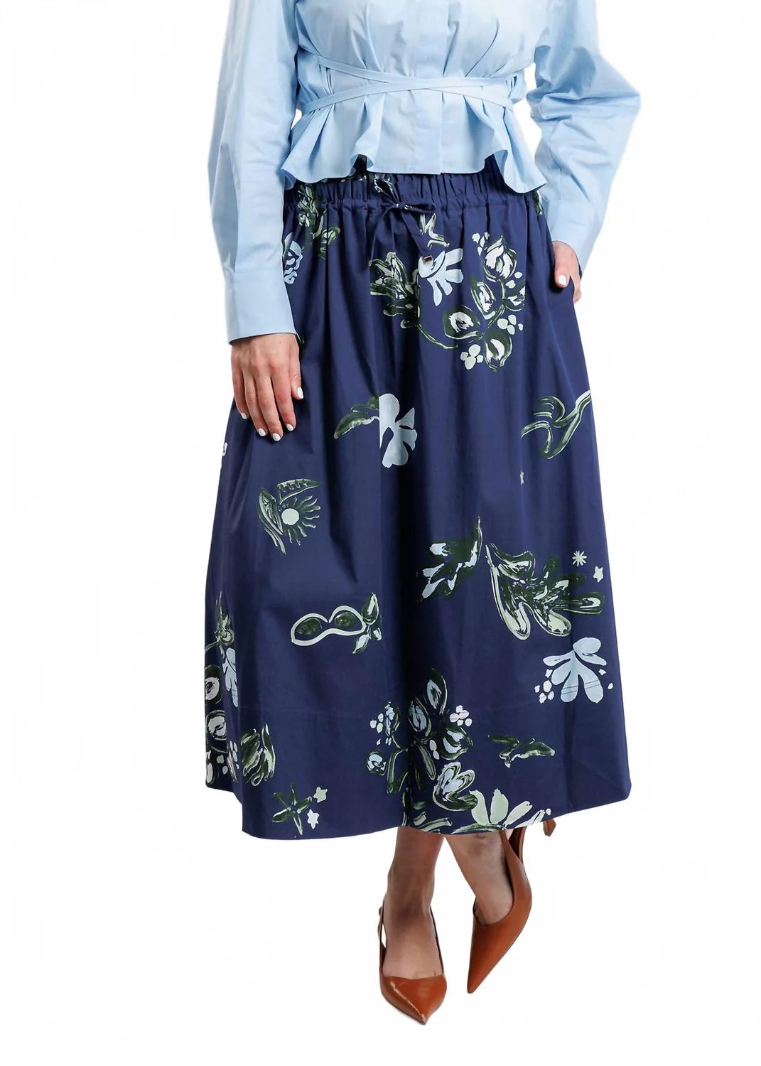 Zambia Printed Skirt In Navy