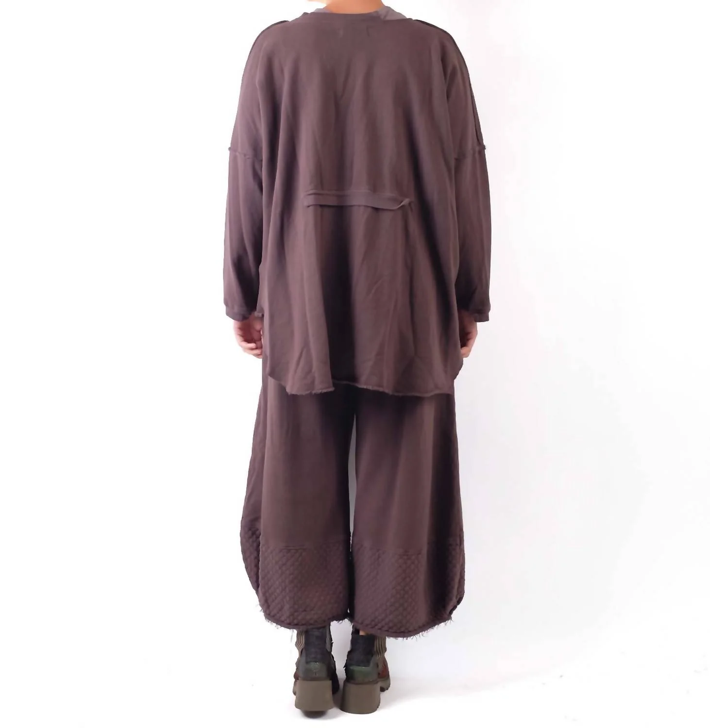 Mixed Baggy Pants In Mushroom