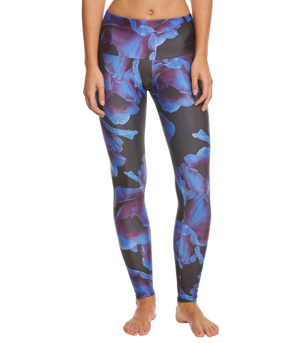 Onzie High Waisted Yoga Leggings Midnight Anemone