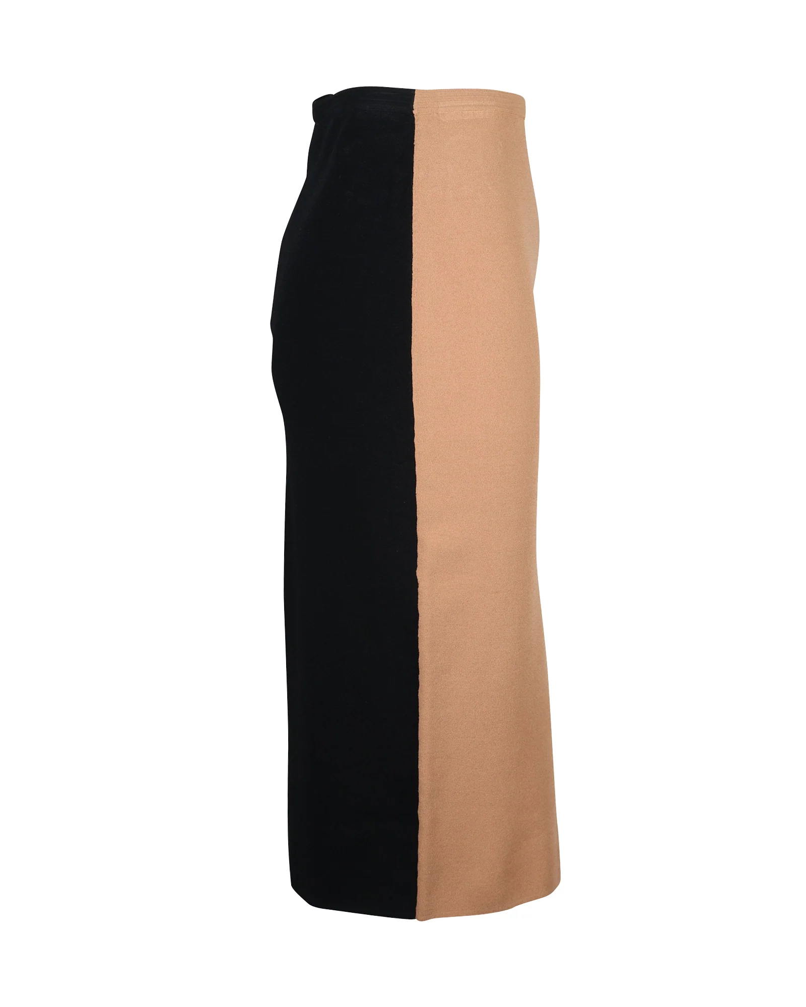 Diane Von Furstenberg Bi-Colour Knit Pencil Skirt in Tan Viscose