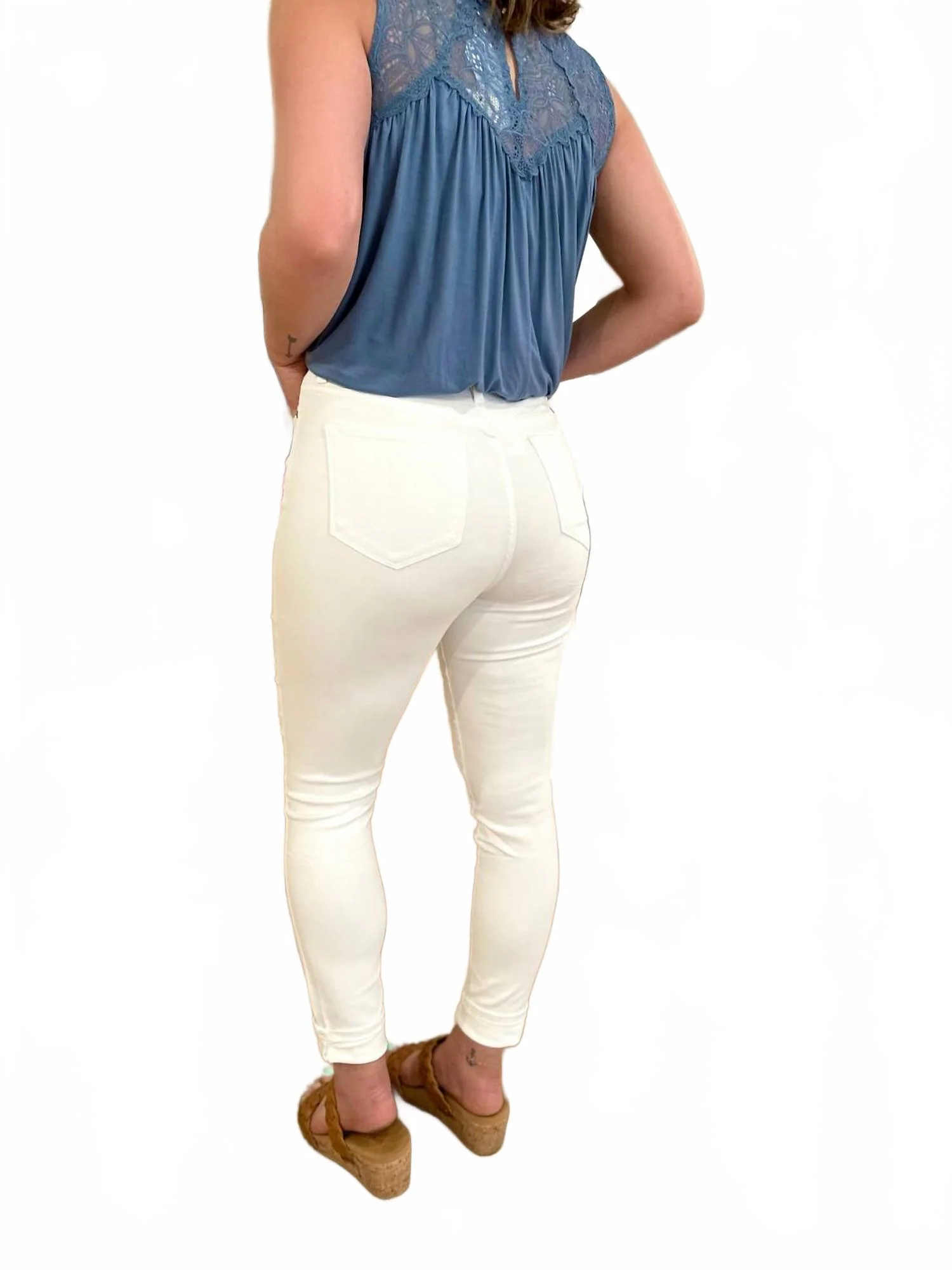 High Rise Super Skinny Jeans In White