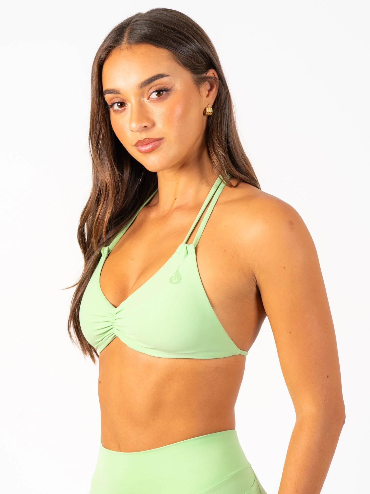 NKD Twin Strap Halter Bra - Green Glow